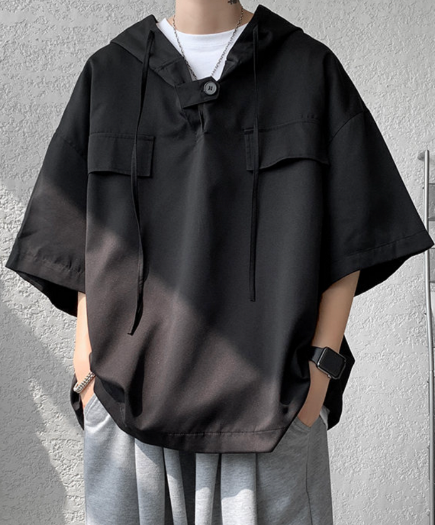 dark neck tab design hoodie EN2847