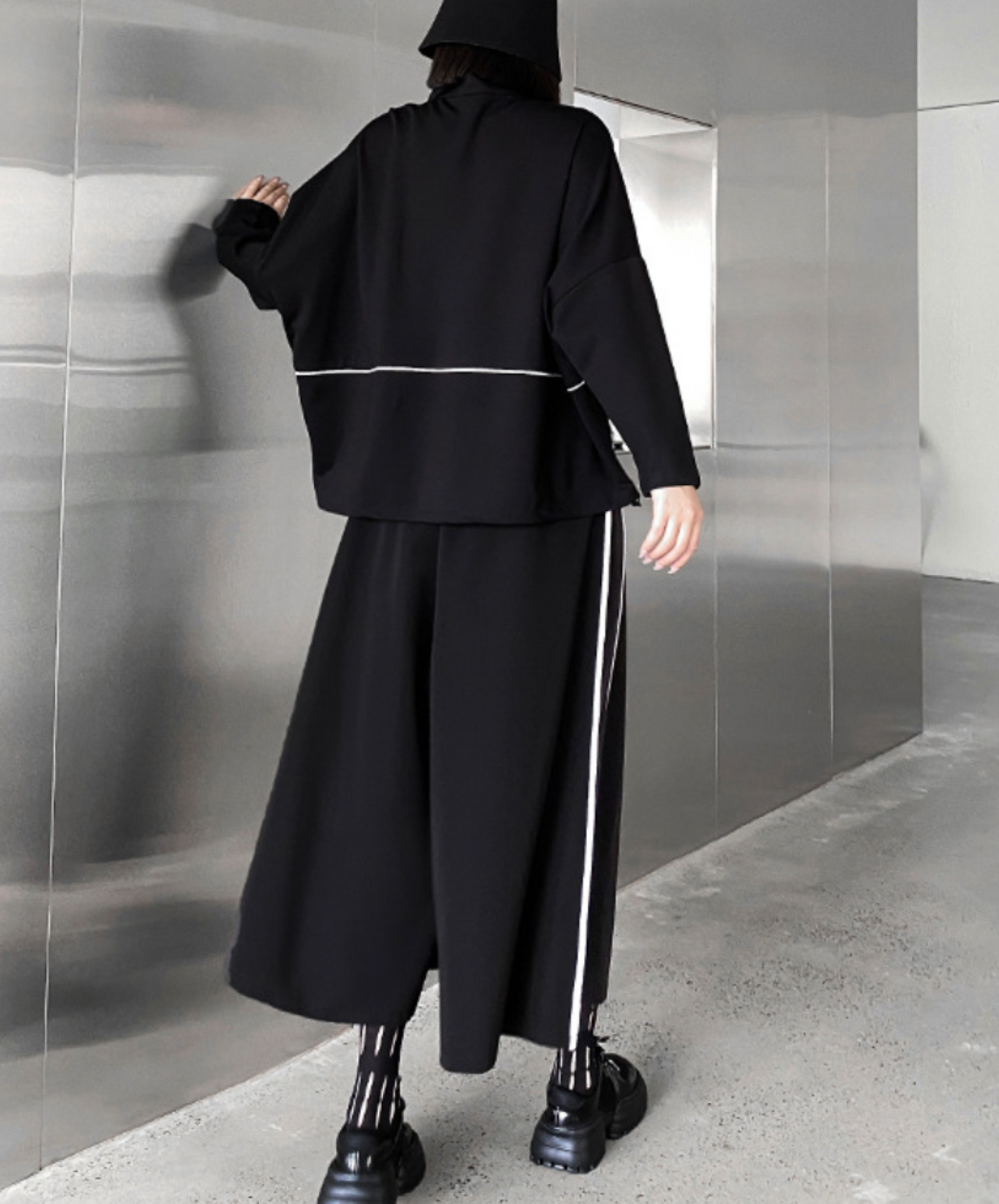 white line retro wide pants EN2304