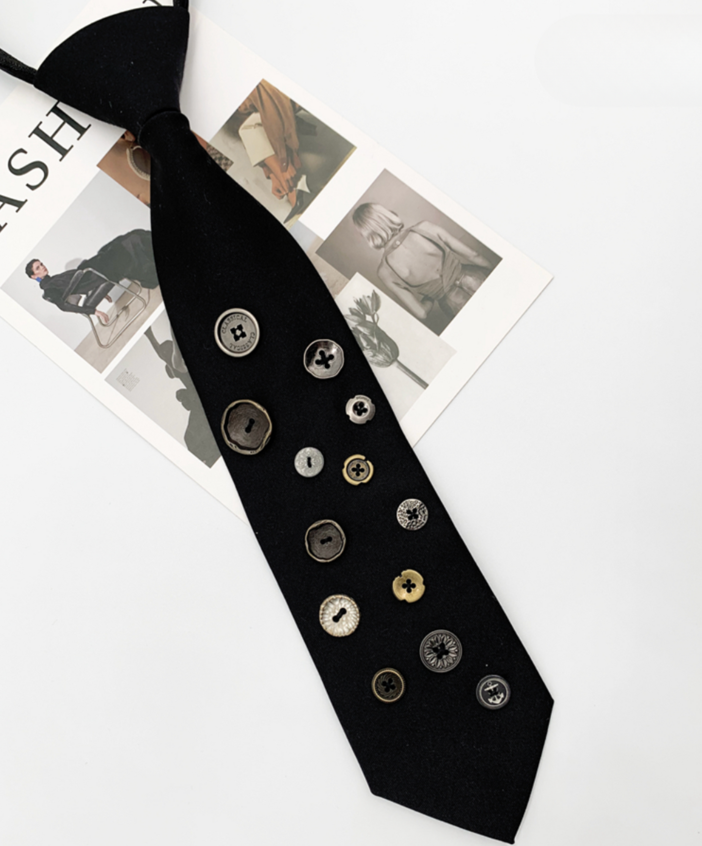 random size button decoration necktie EN2352
