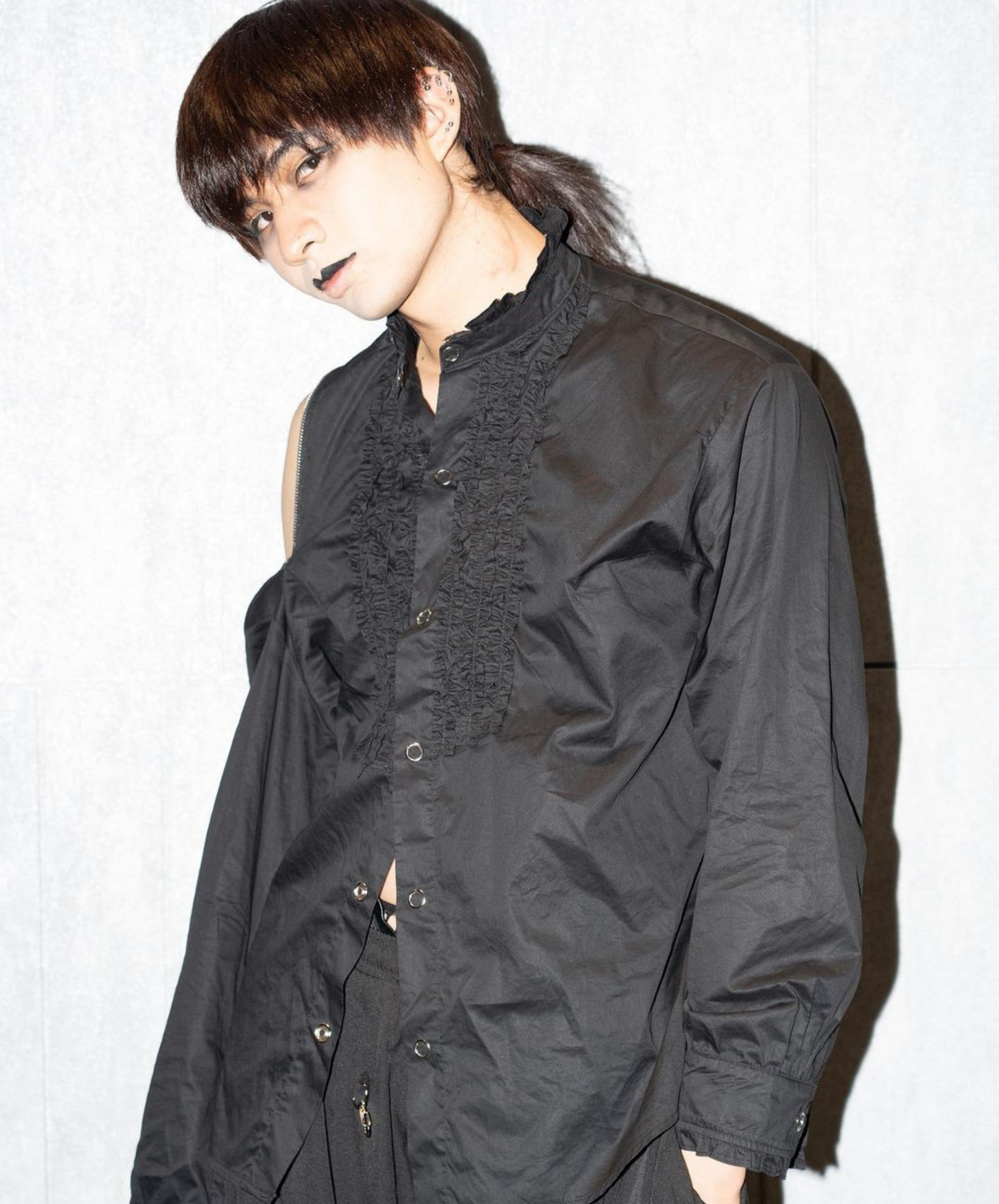 classical zip embellished shirt EN638