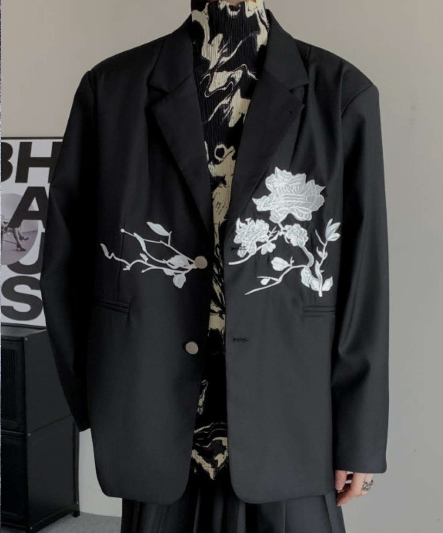 【style60】dark mode outfit set EN1863(jacket + shirt + pants set)