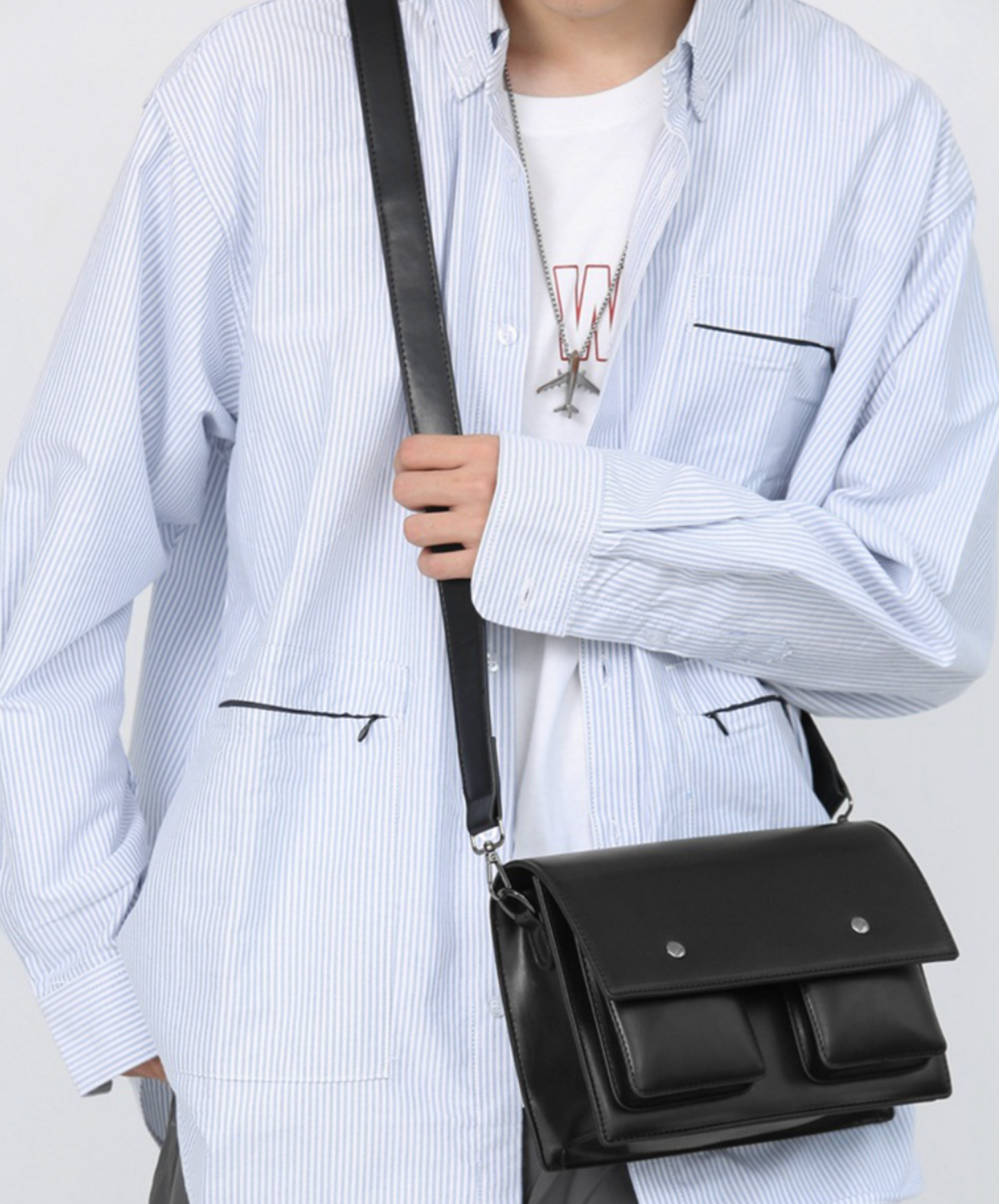 square round button with open pocket bag EN2104