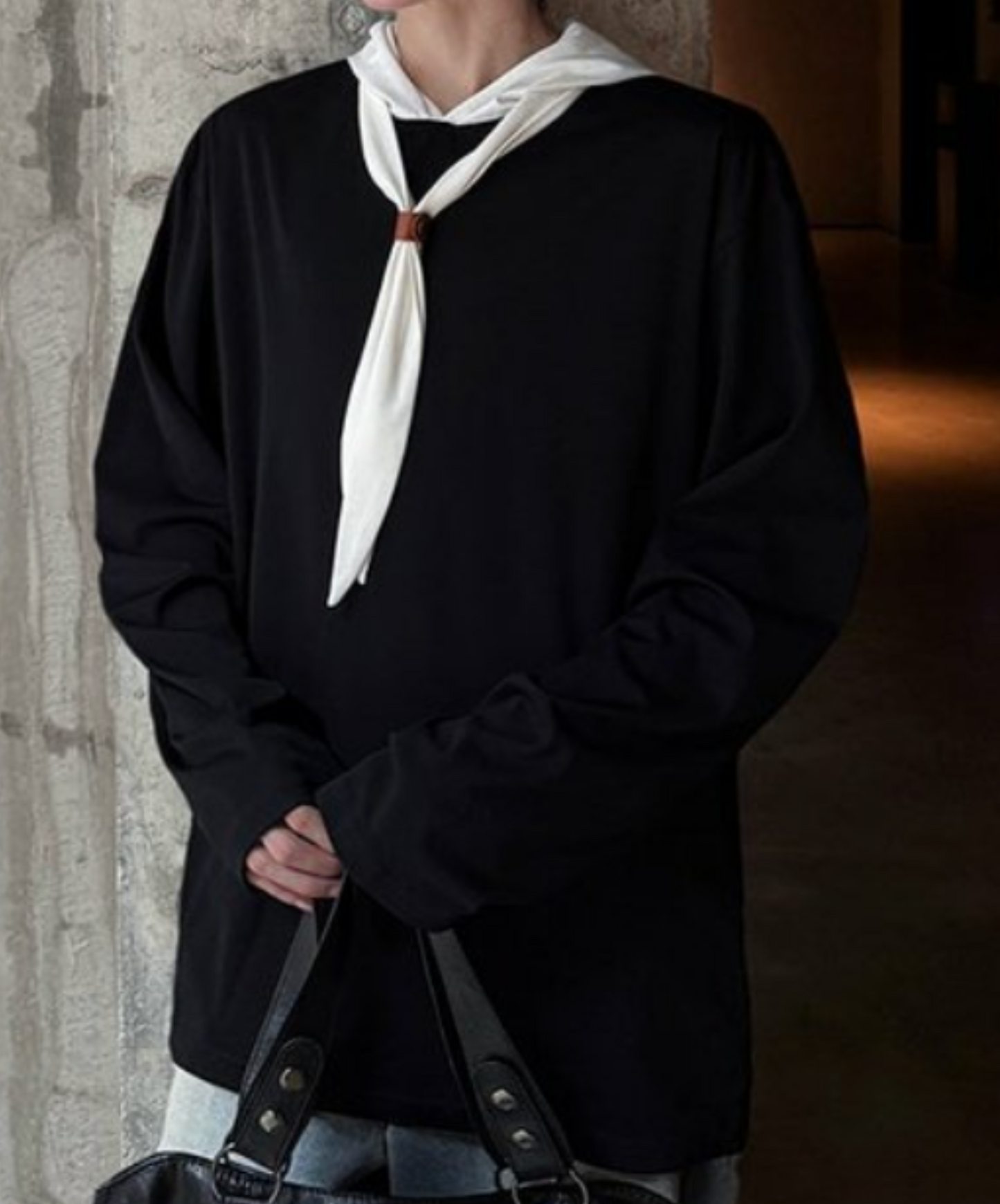 self-tie hood long t-shirt EN2311