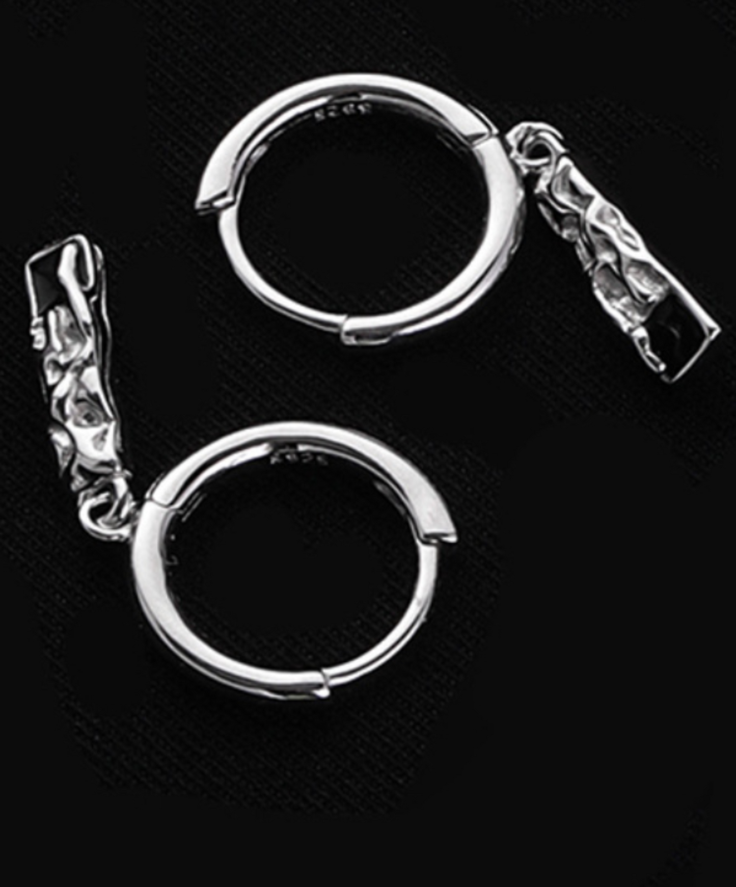 sterling silver wave pattern earrings EN2343