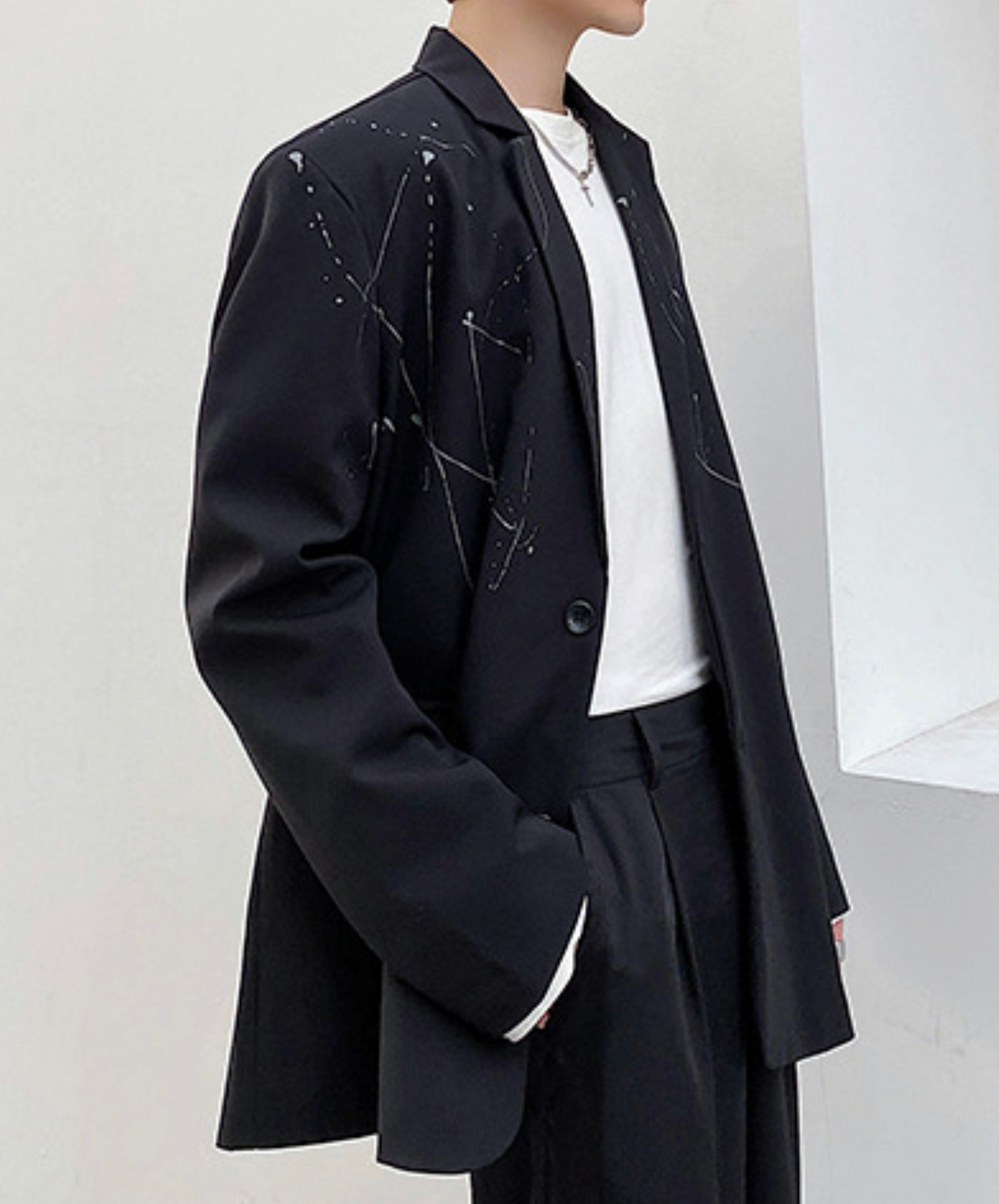 Irregular doodle design jacket EN2405