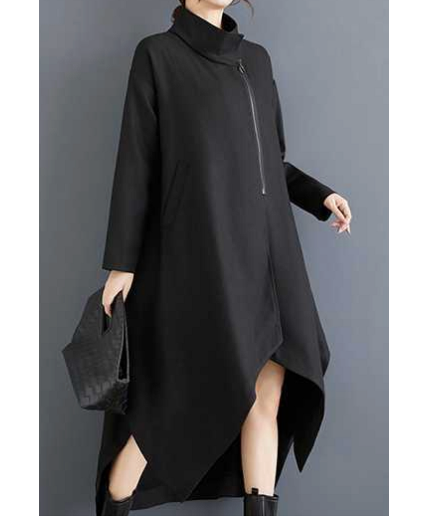 stand collar a-line coat EN2444