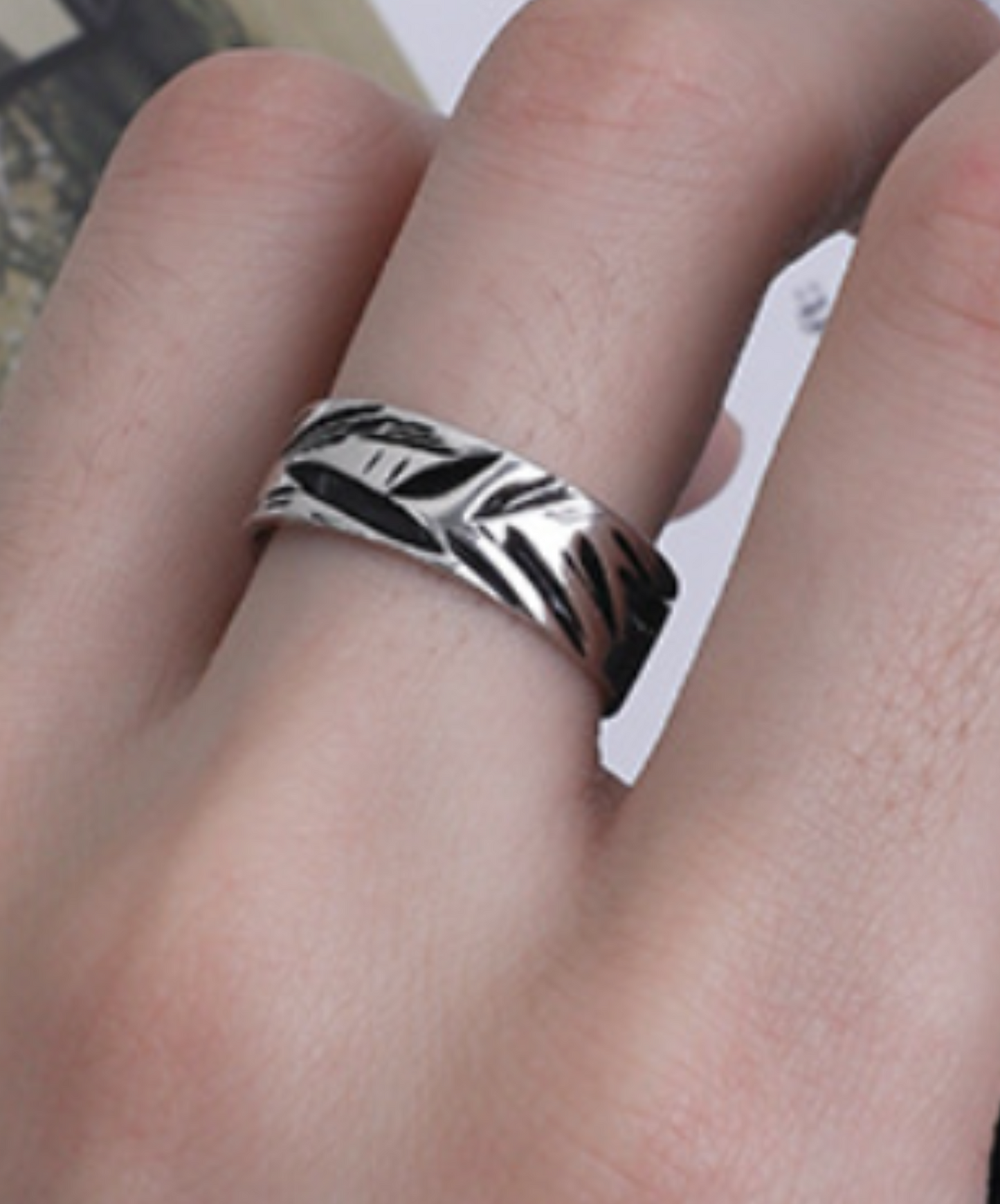 random damage design free size ring EN2346
