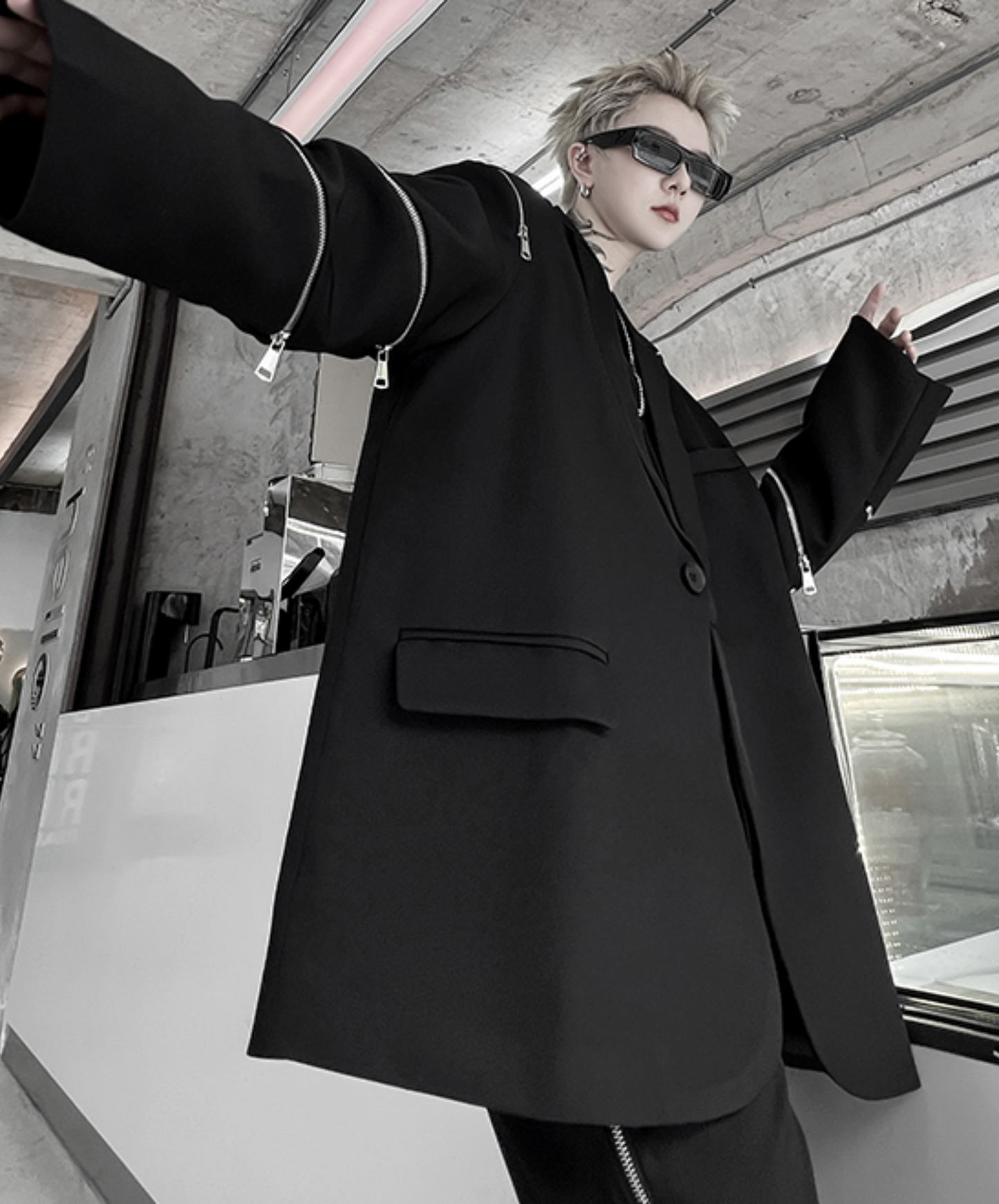 【style74】dark mode outfit set EN2126(jacket + pants set)