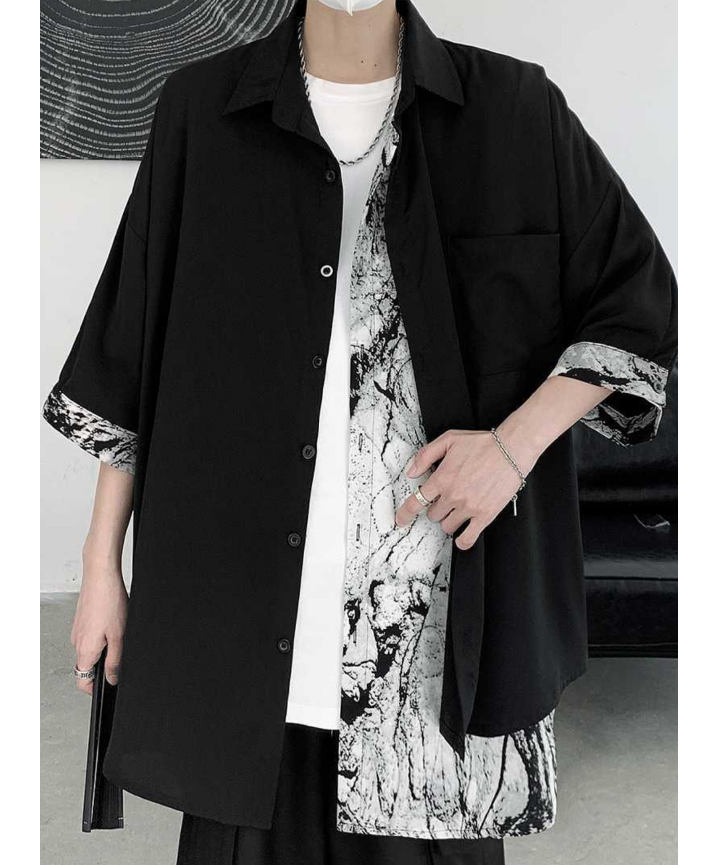 ink painting design fake two piece shirt EN1759