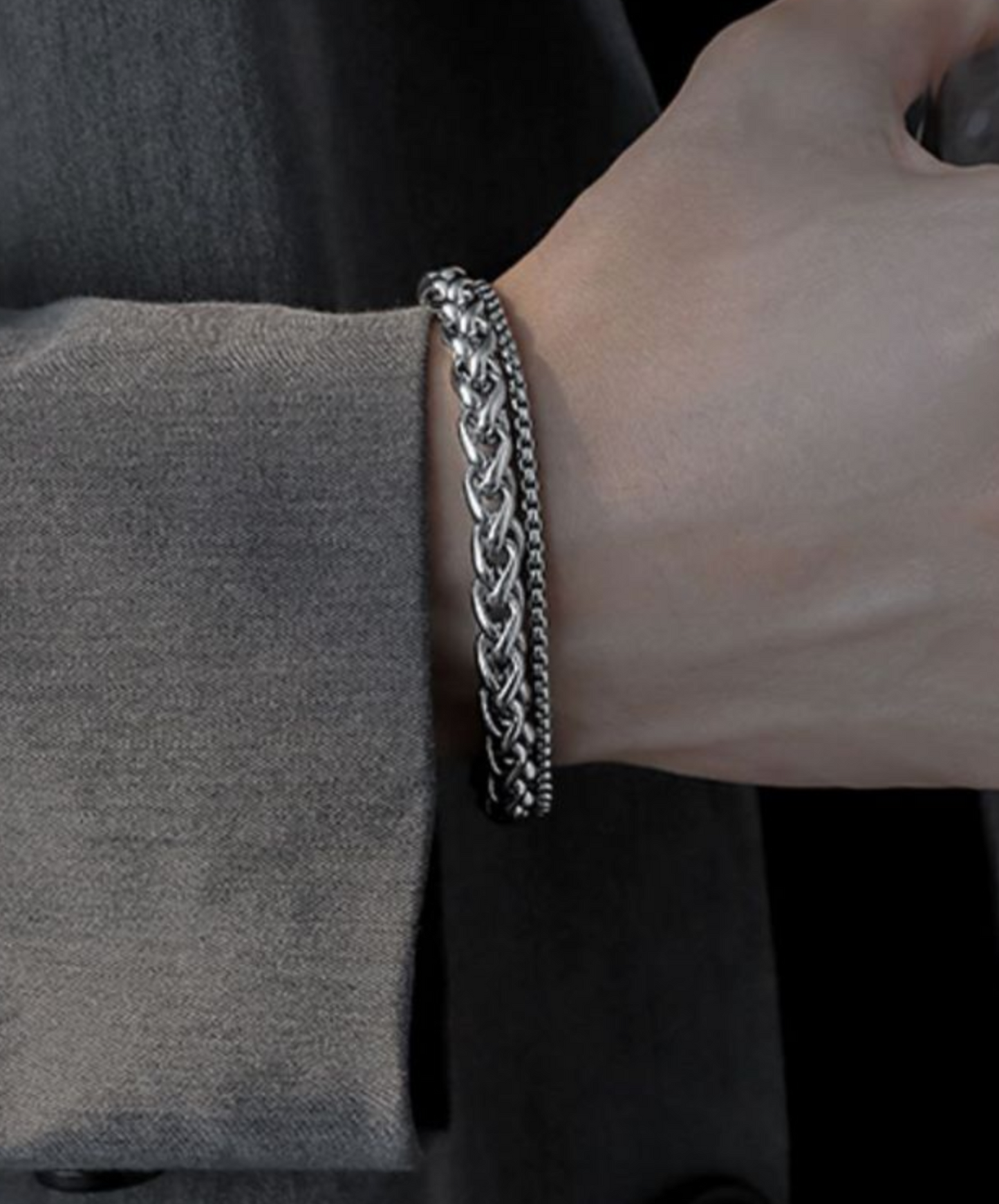 retro keel motif double bracelet EN1596