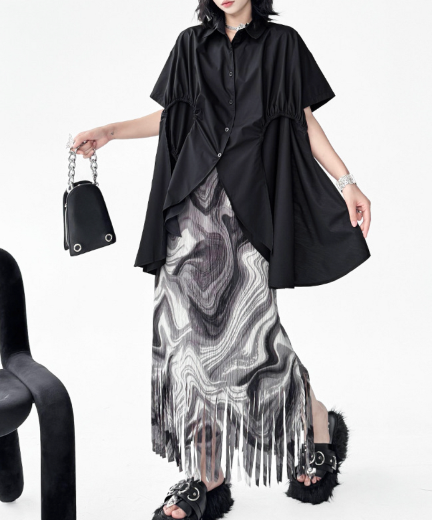 dark special browsing design long shirt EN2317