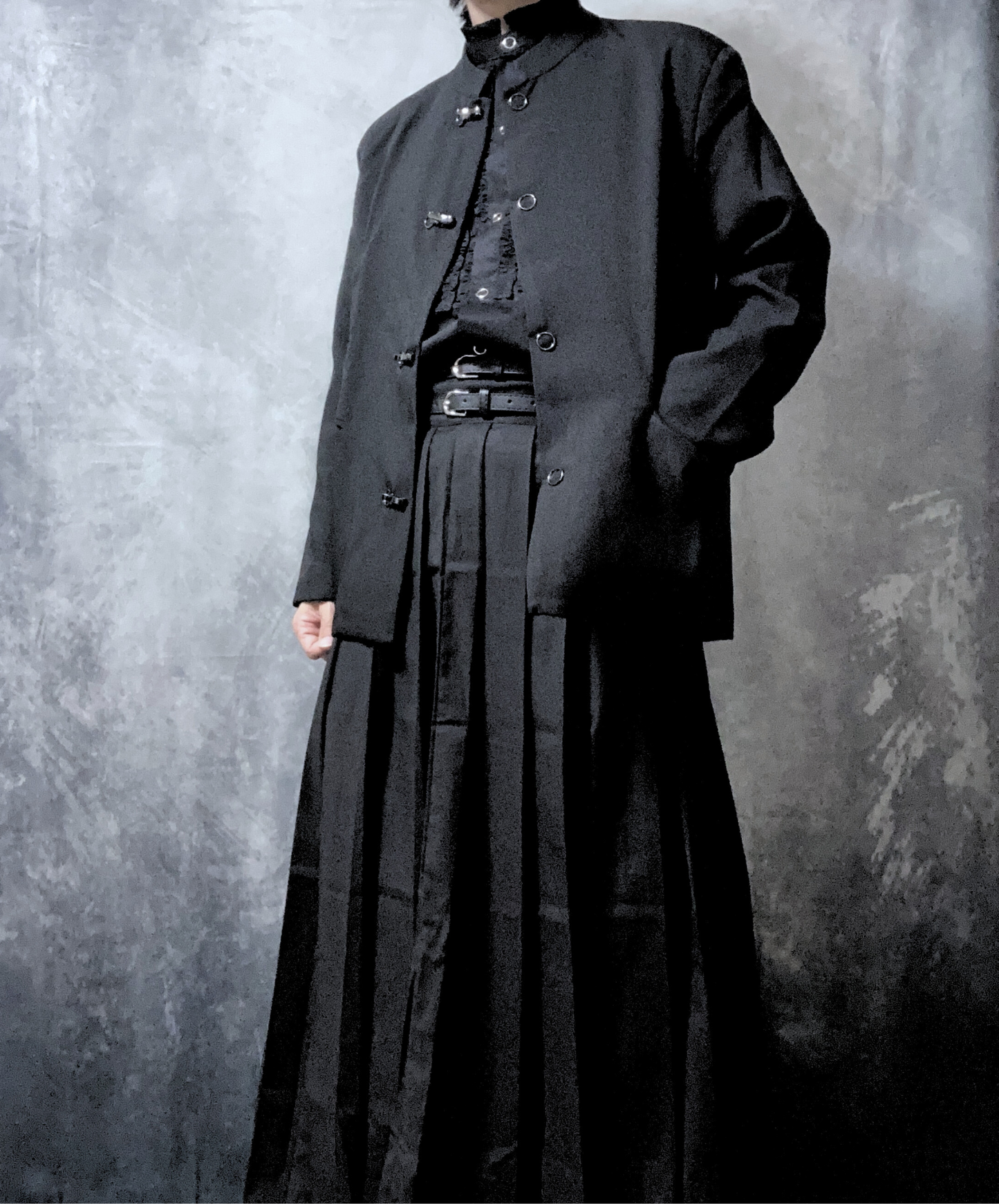 【style52】dark mode outfit set EN1849(jacket + shirt + skirt set)