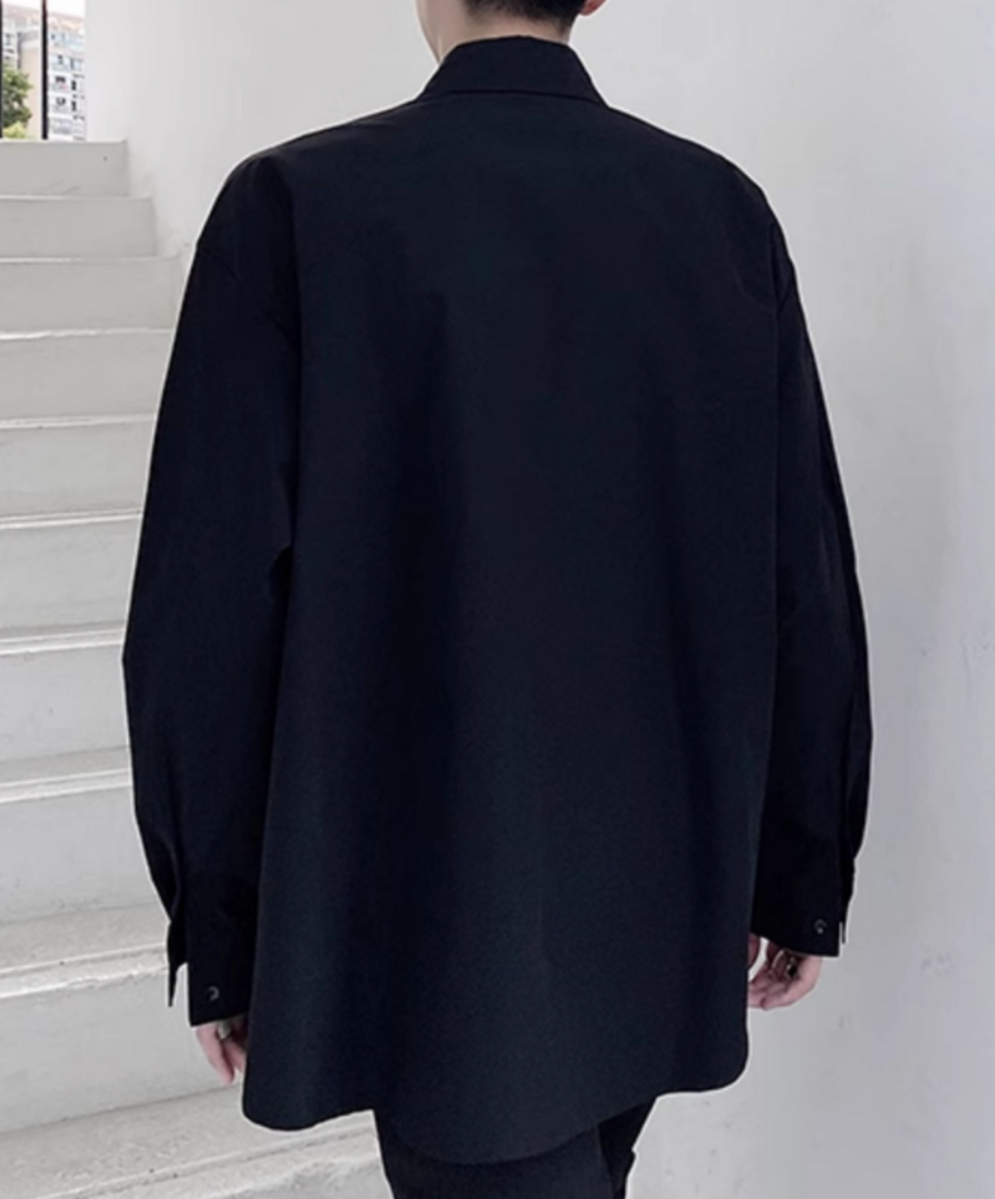 dark thick chest belt decoration shirt EN2148