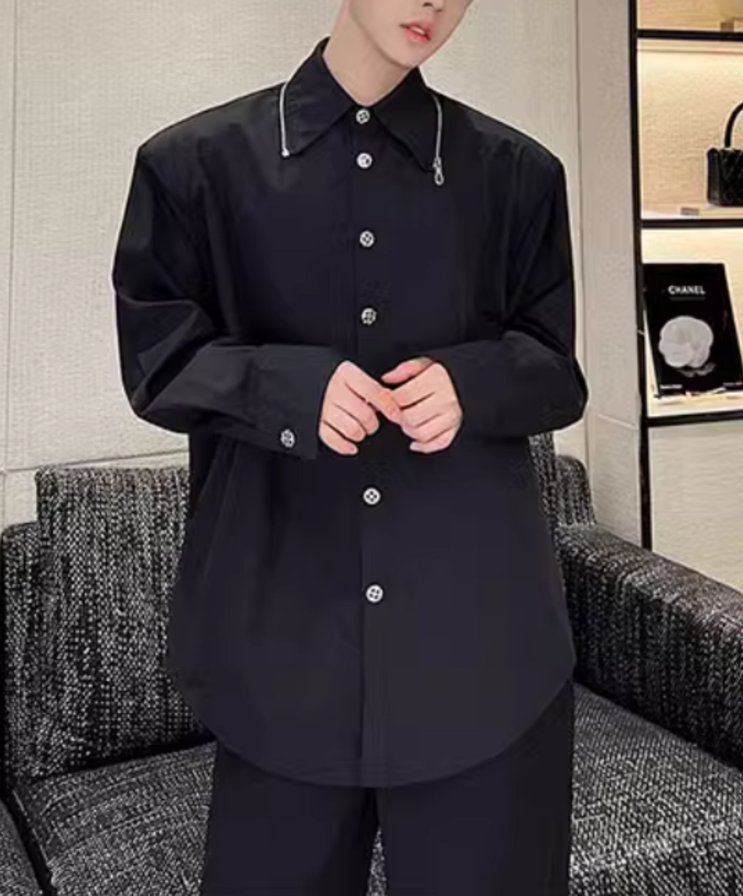 collar zip shirt EN1856