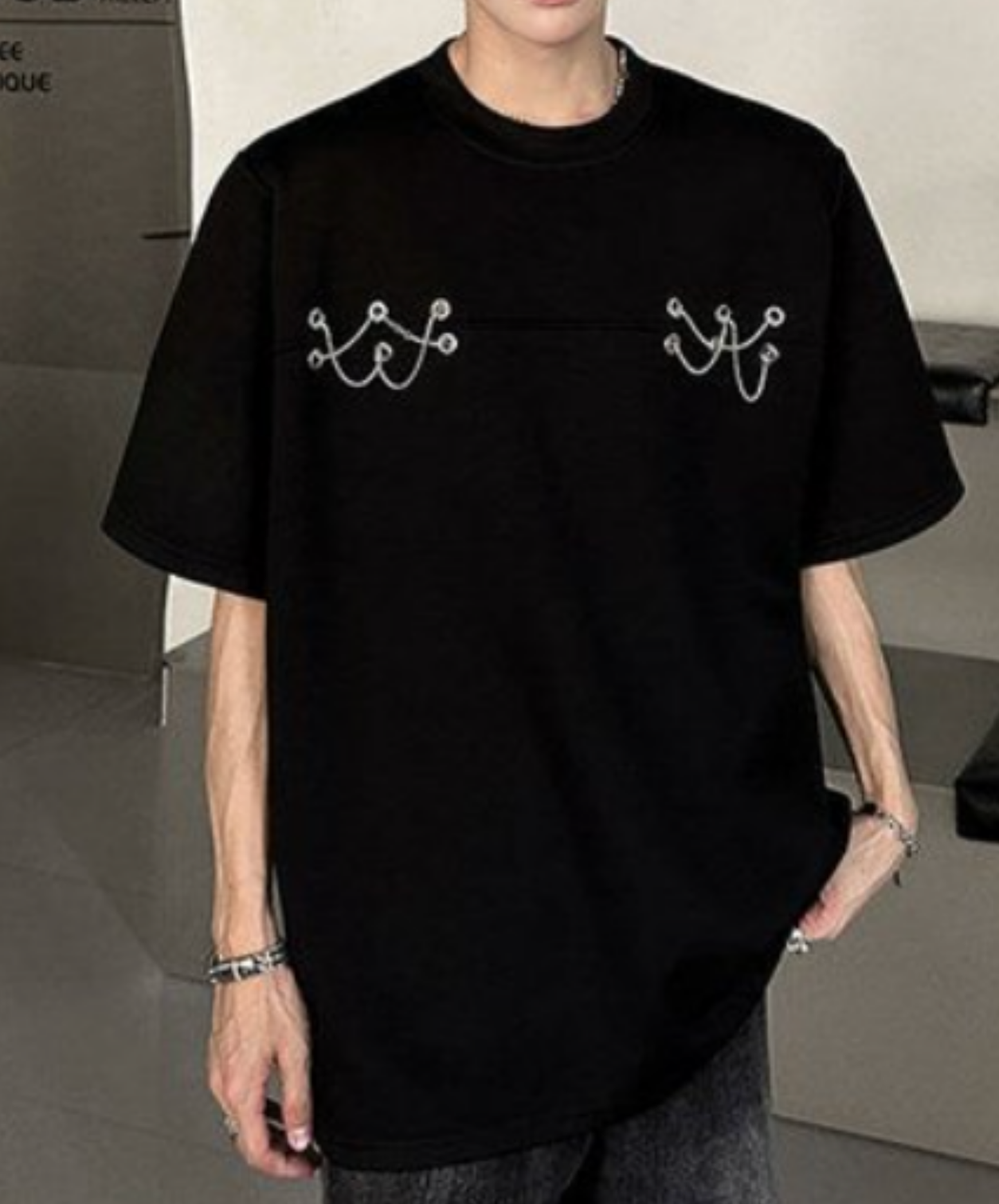 metal chain rope design t-shirt EN2238