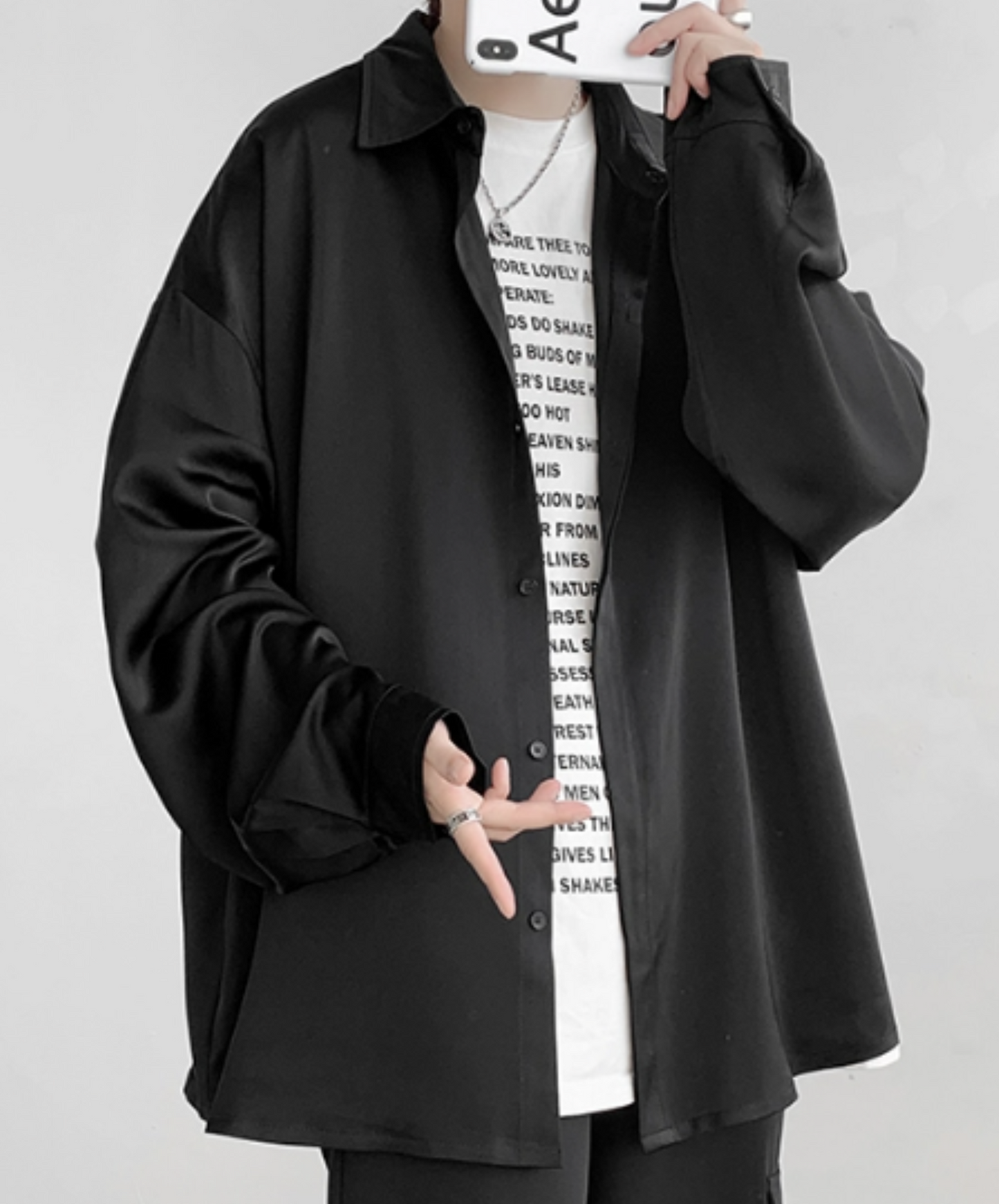 dark loose plain shirt EN1188