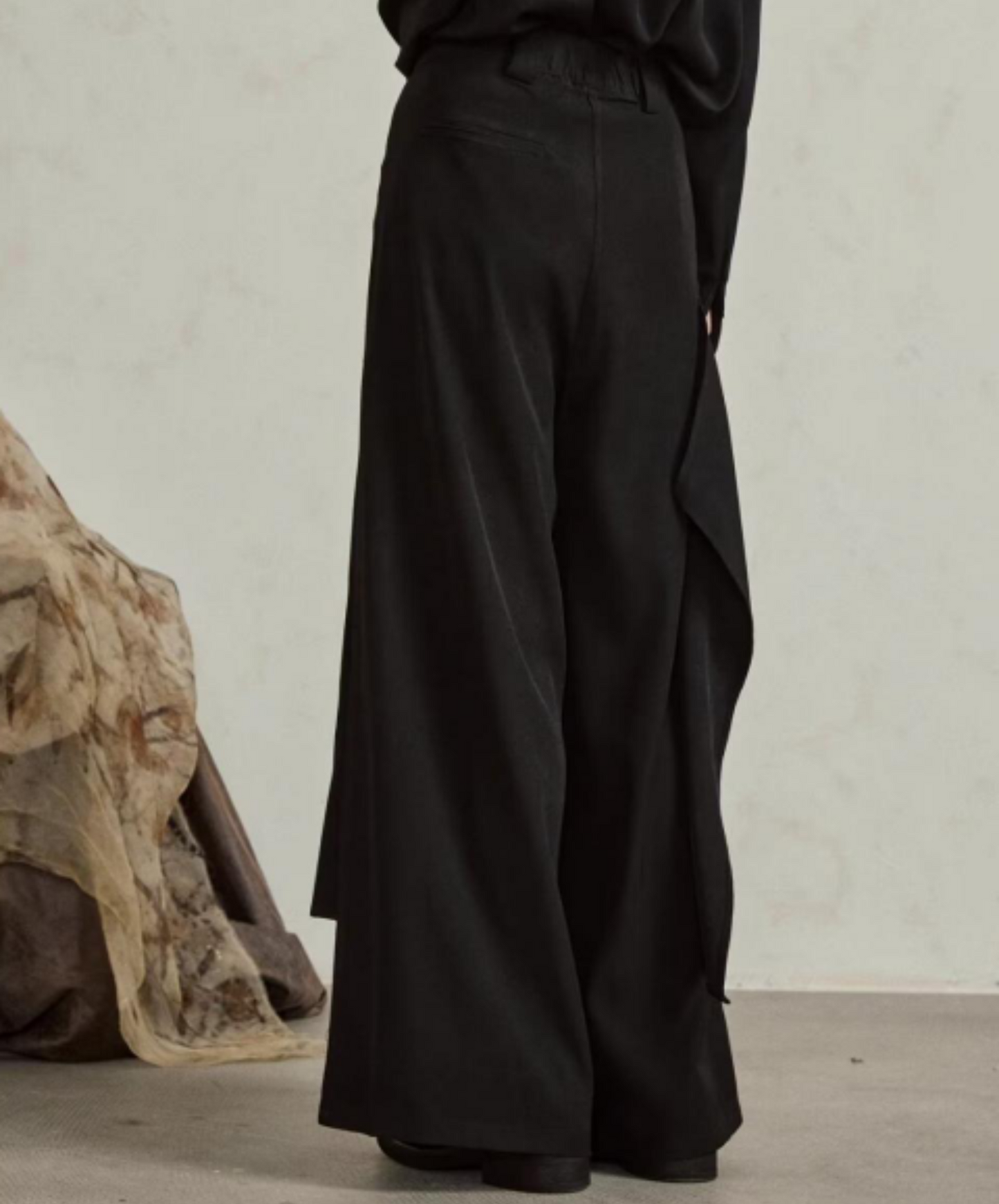 dark layered wide pants EN1866