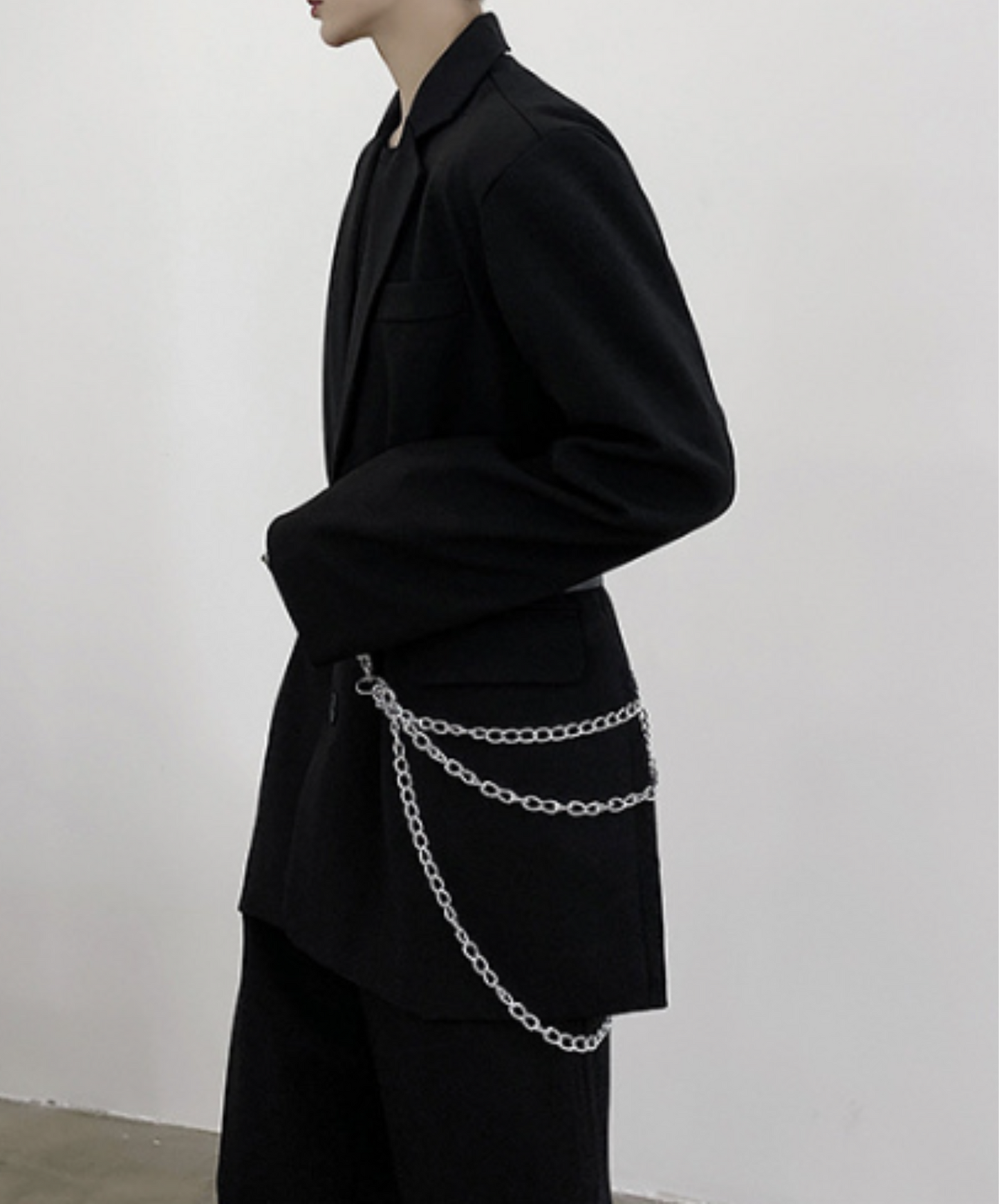 【style66】dark mode outfit set EN1890(jacket + sweater + pants set)