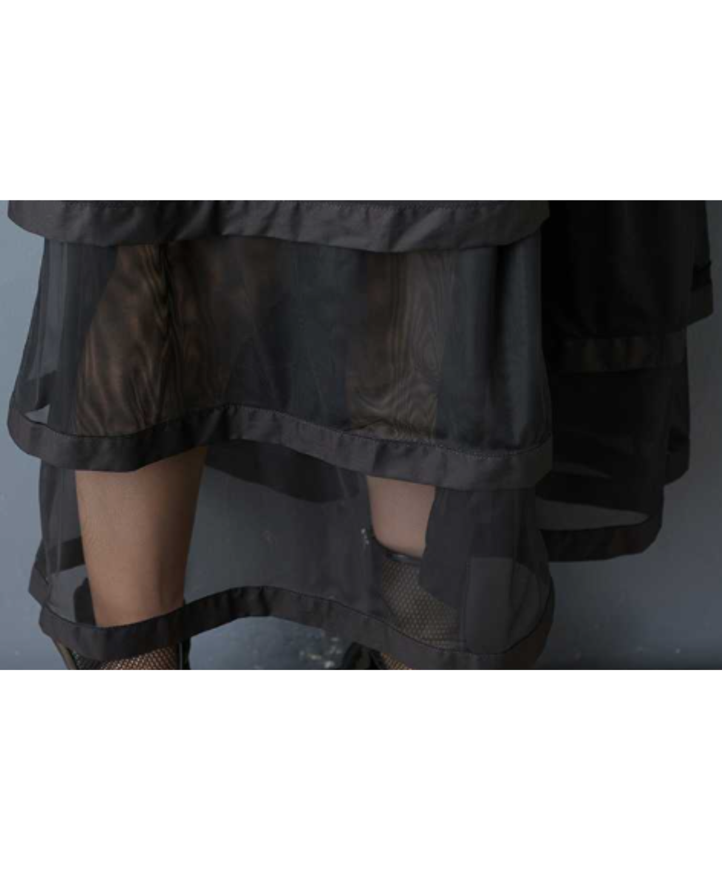 dark multi-layer mesh long shirt EN3046