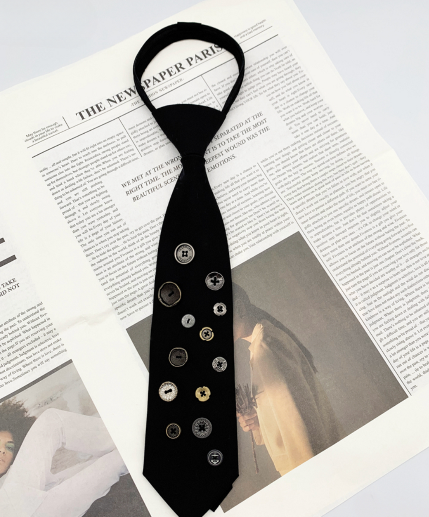 random size button decoration necktie EN2352