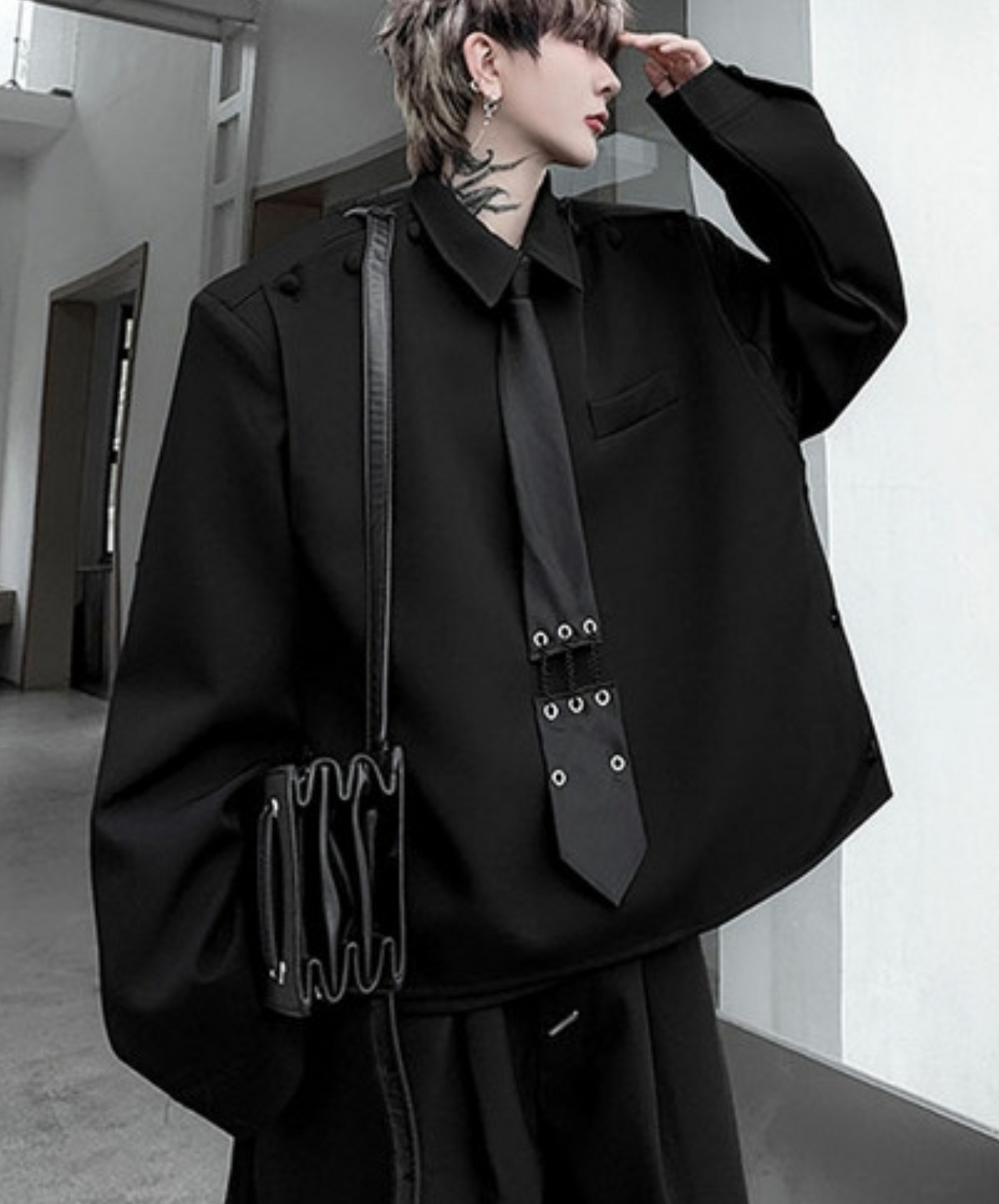 dark special design tie included shirt EN2382