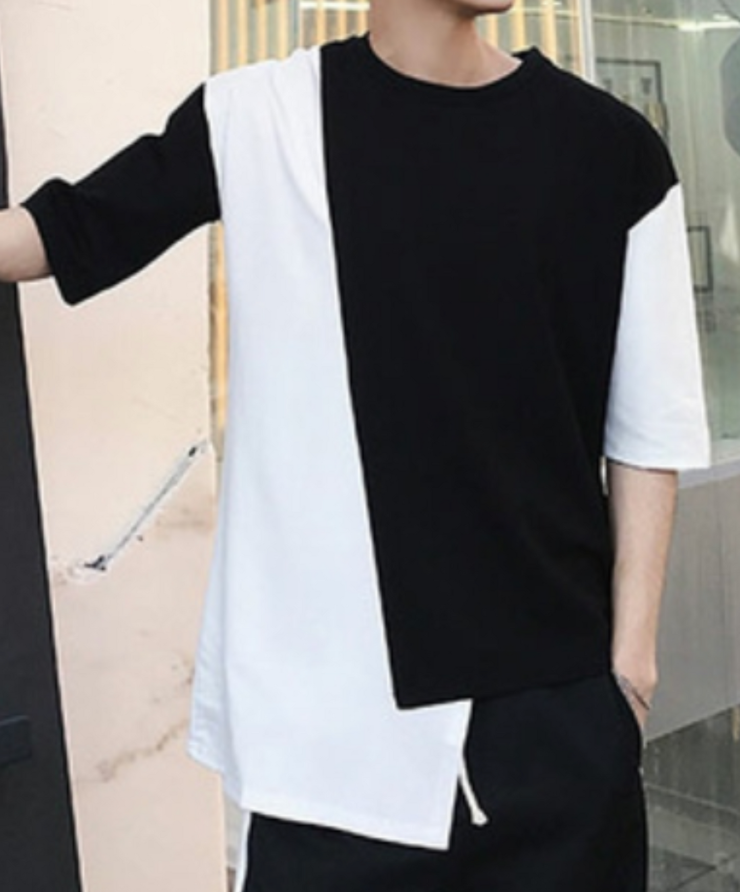 Irregular patchwork high contrast t-shirt EN2261