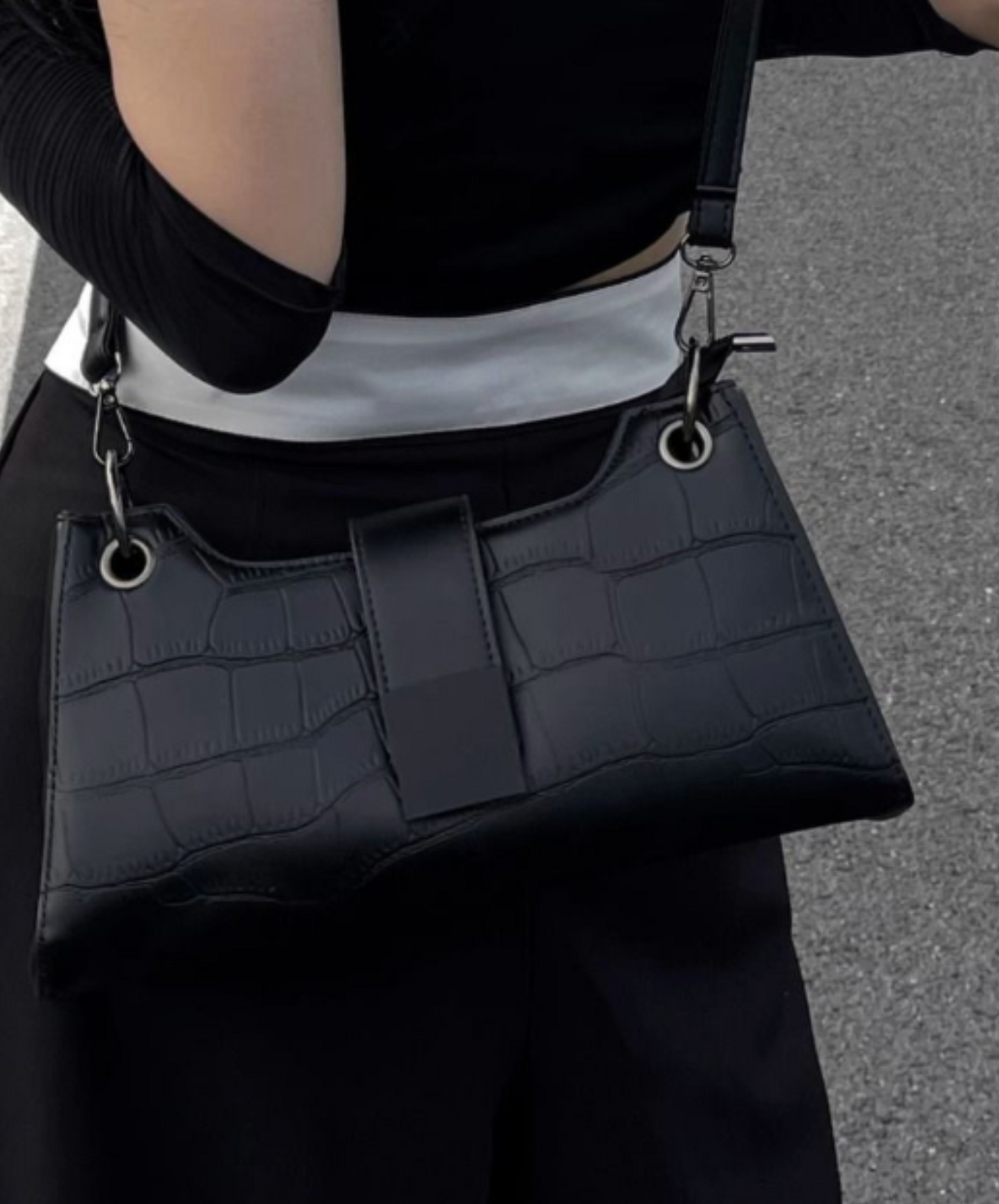 crocodile pattern trapezoid bag EN2582