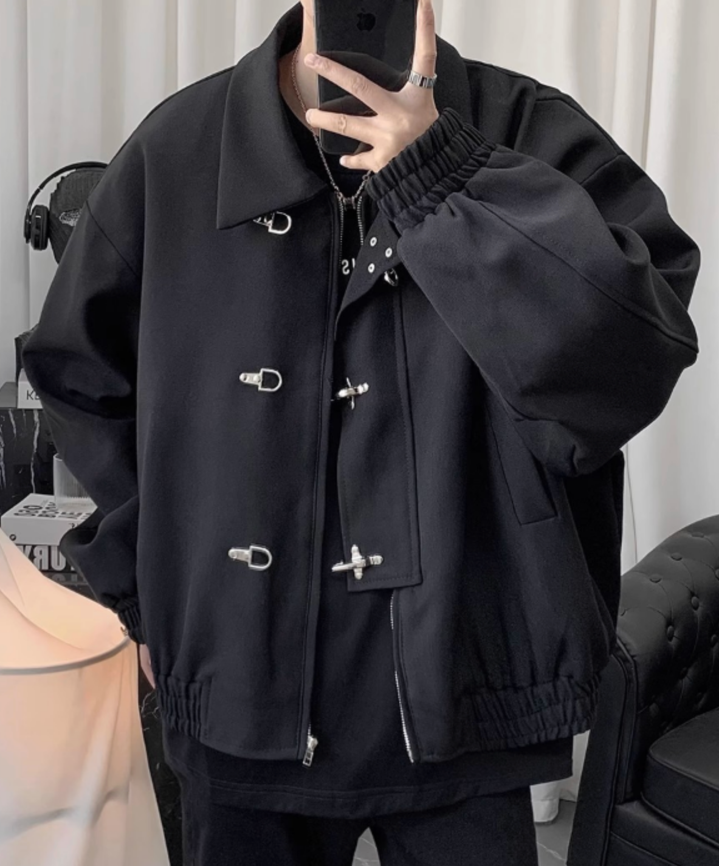 airplane button windproof jacket EN2733