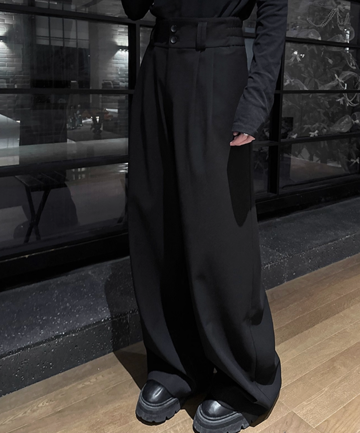 casual pleated wide pants EN2436
