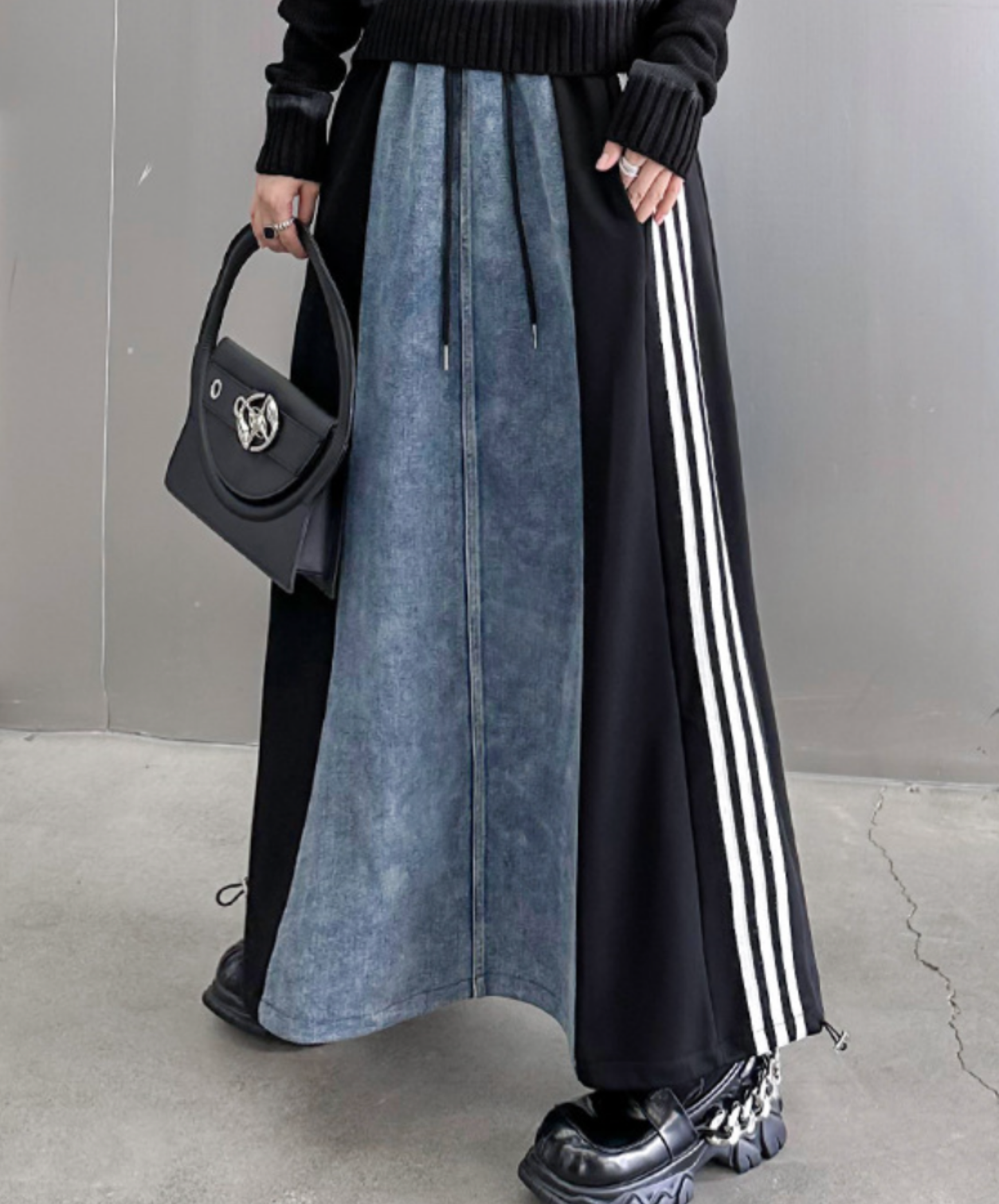 retro patchwork design casual skirt EN2242