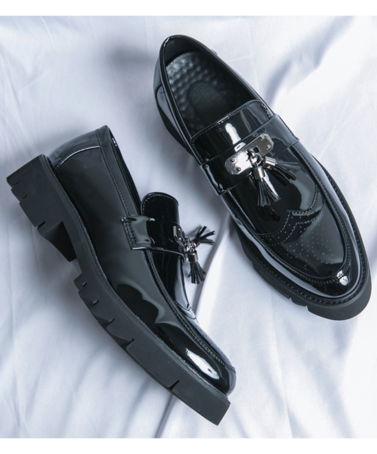 enamel-like tassel shoes EN2358