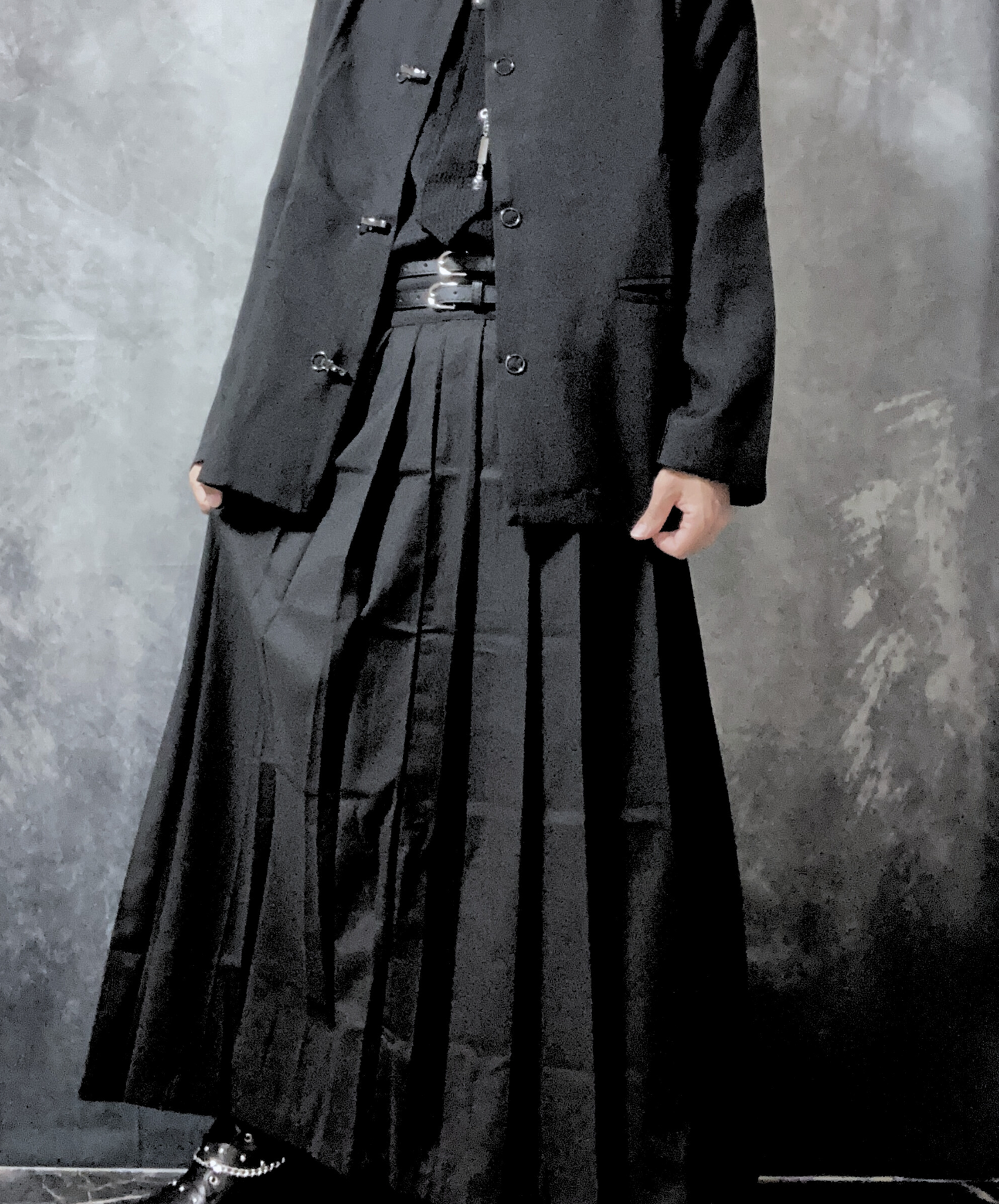 【style51】dark mode outfit set EN1848(jacket + shirt + skirt set)