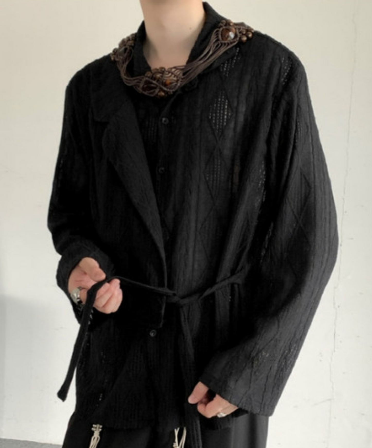 chinese style strap jacquard shirt EN2369