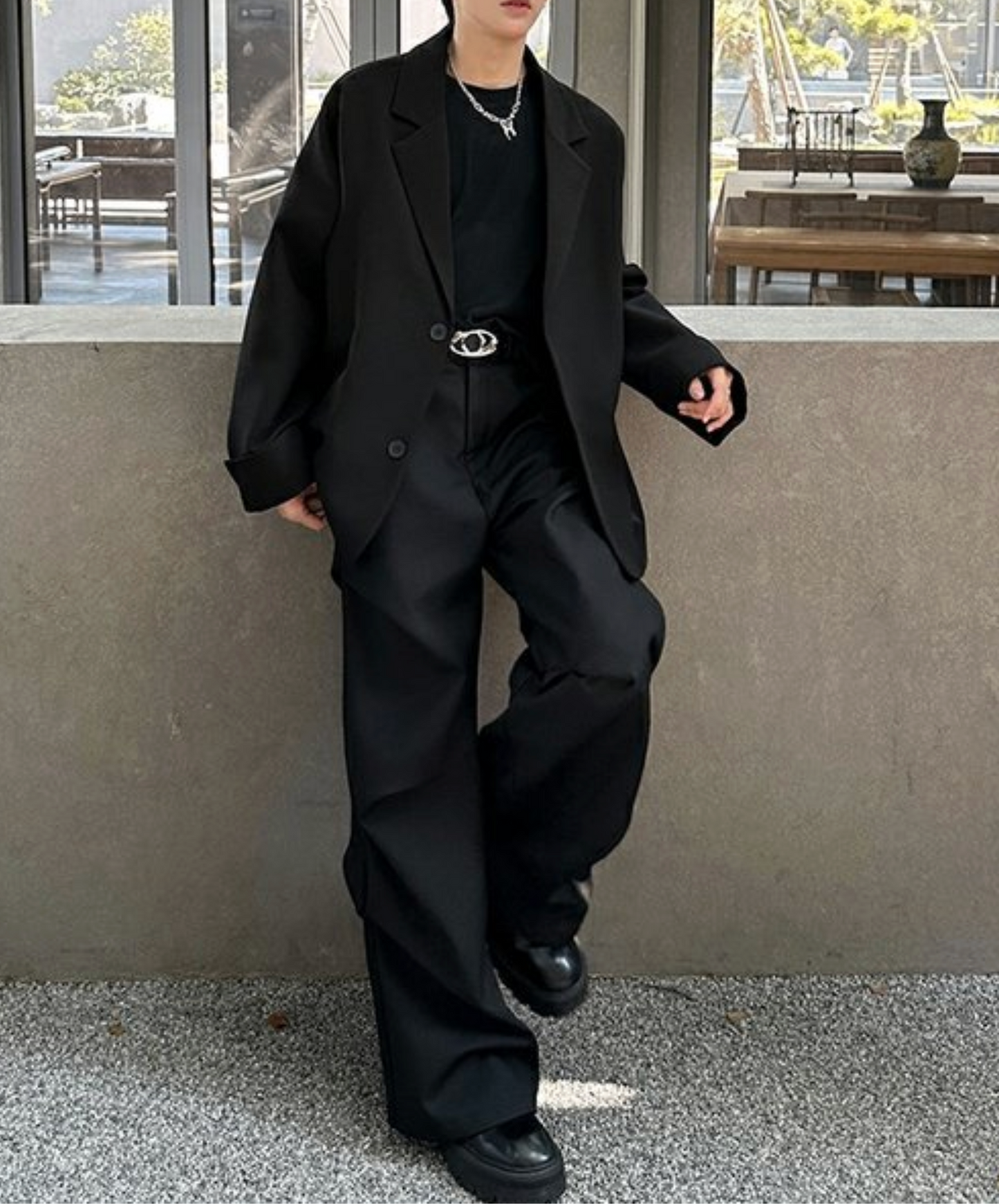 drop shoulder simple jacket EN2457