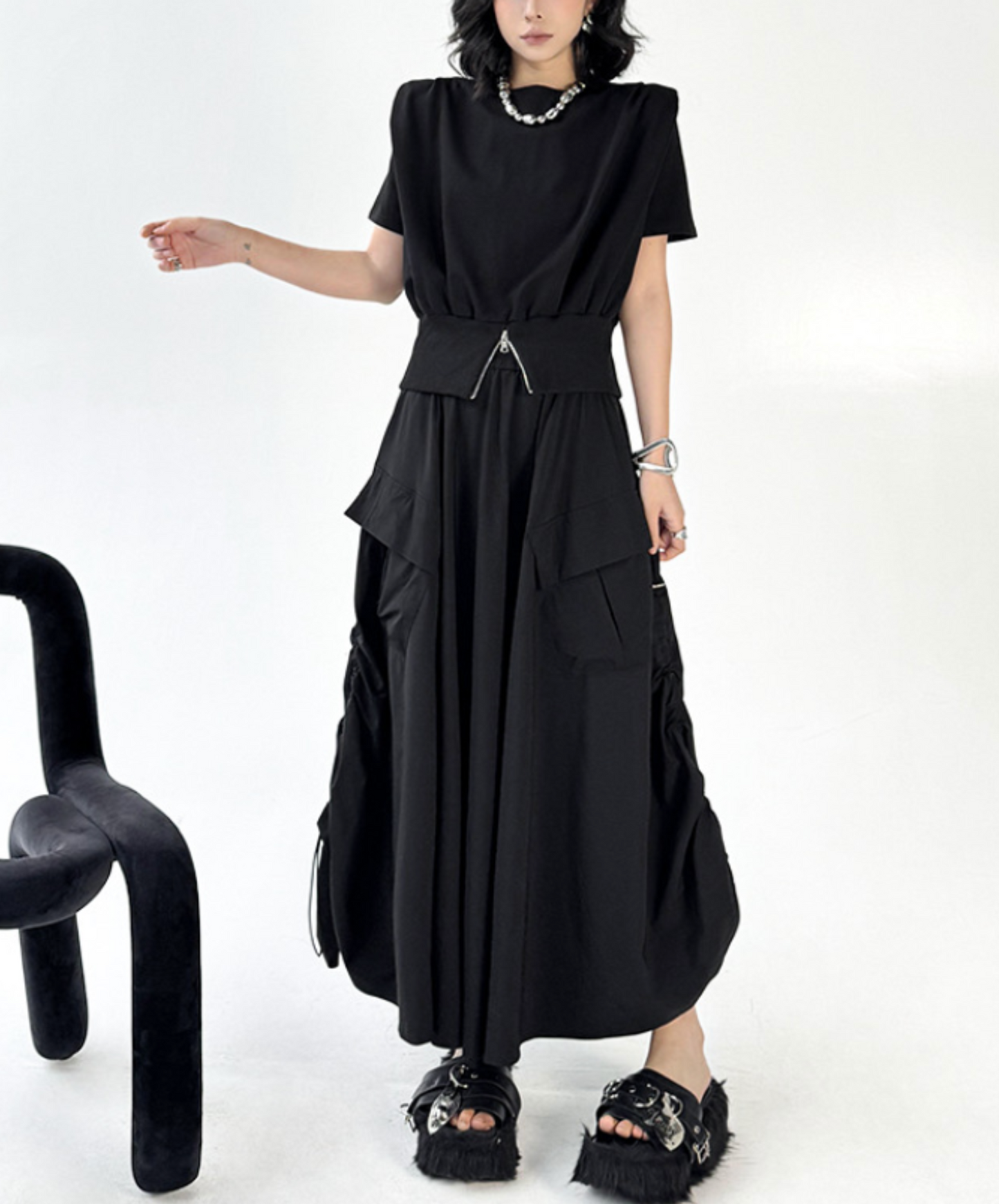 3d pocket side browsing wide pants EN2321