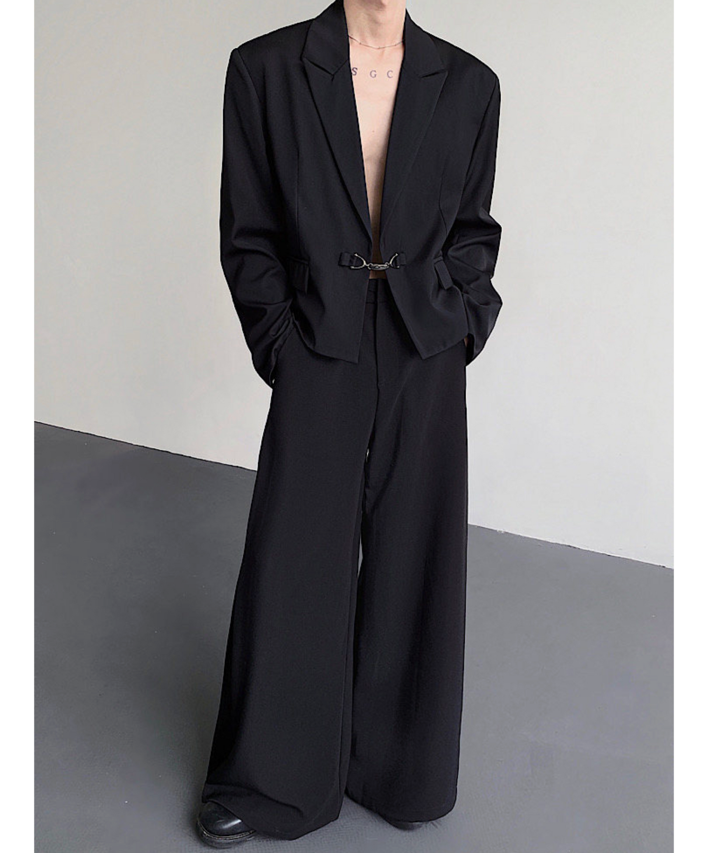 silver buckle loose jacket EN2472