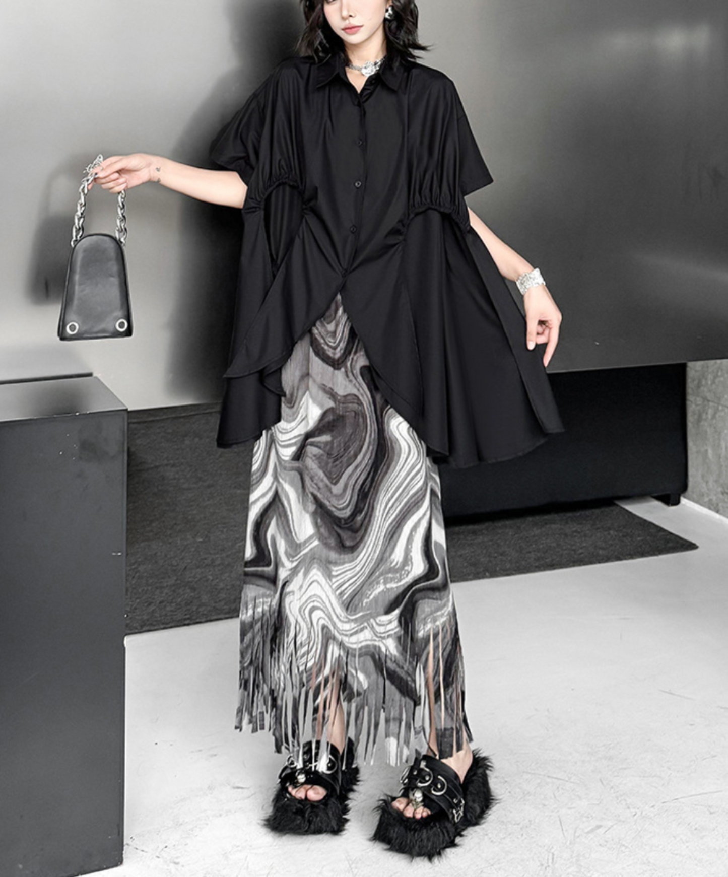 dark special browsing design long shirt EN2317