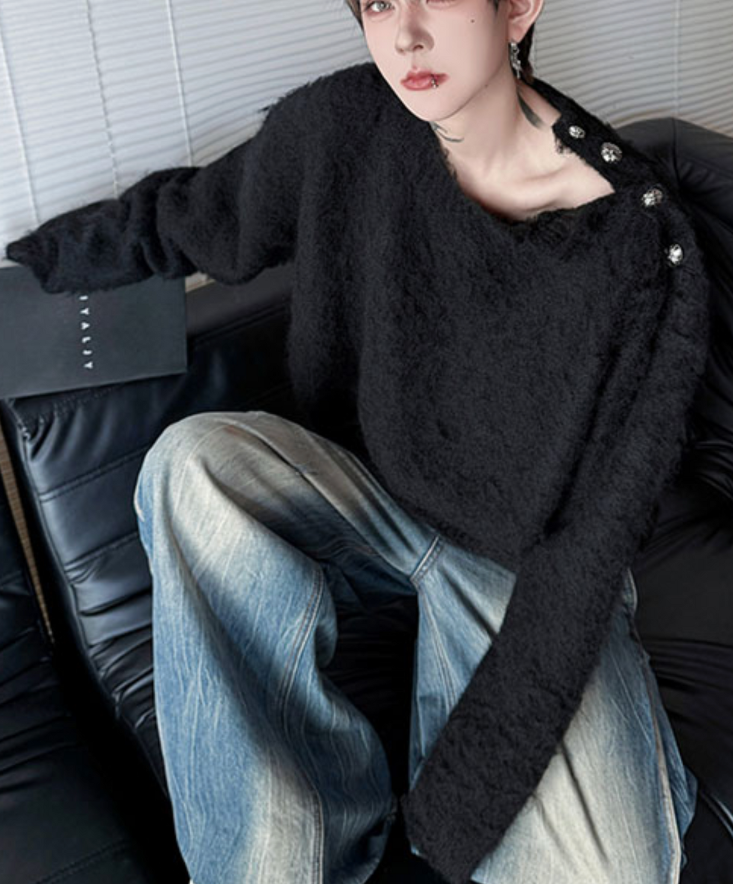 brushed knit pullover sweater EN2458