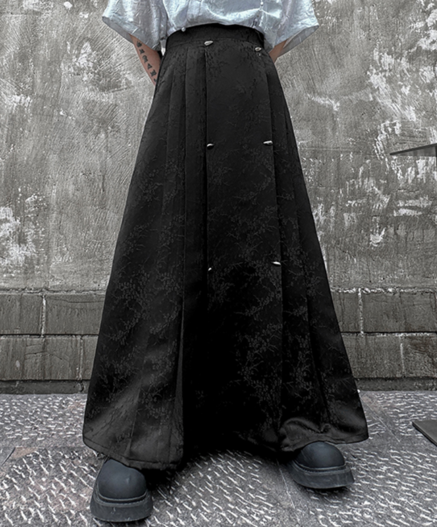 dark hanfu style pleated long skirt EN1755