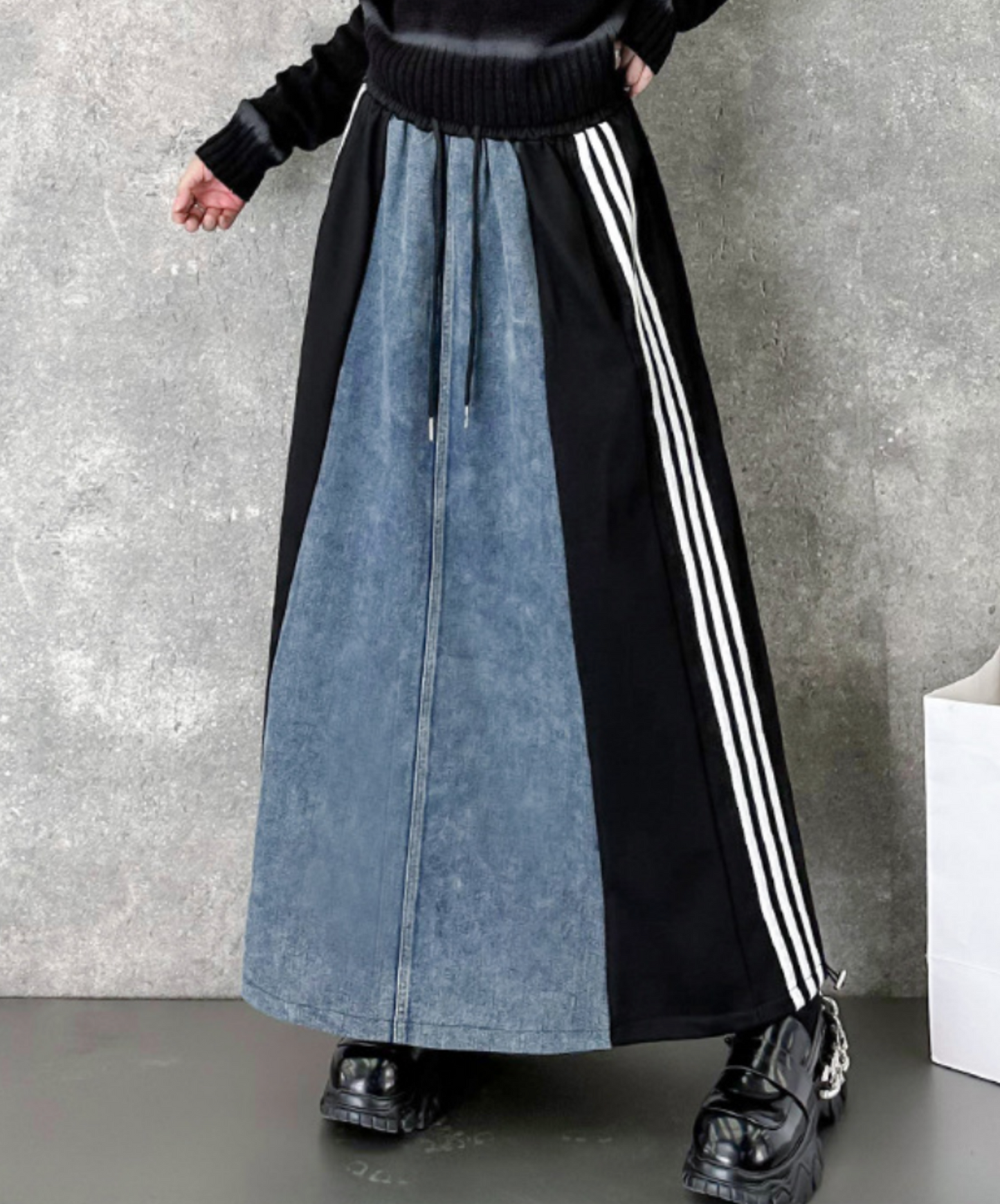 retro patchwork design casual skirt EN2242