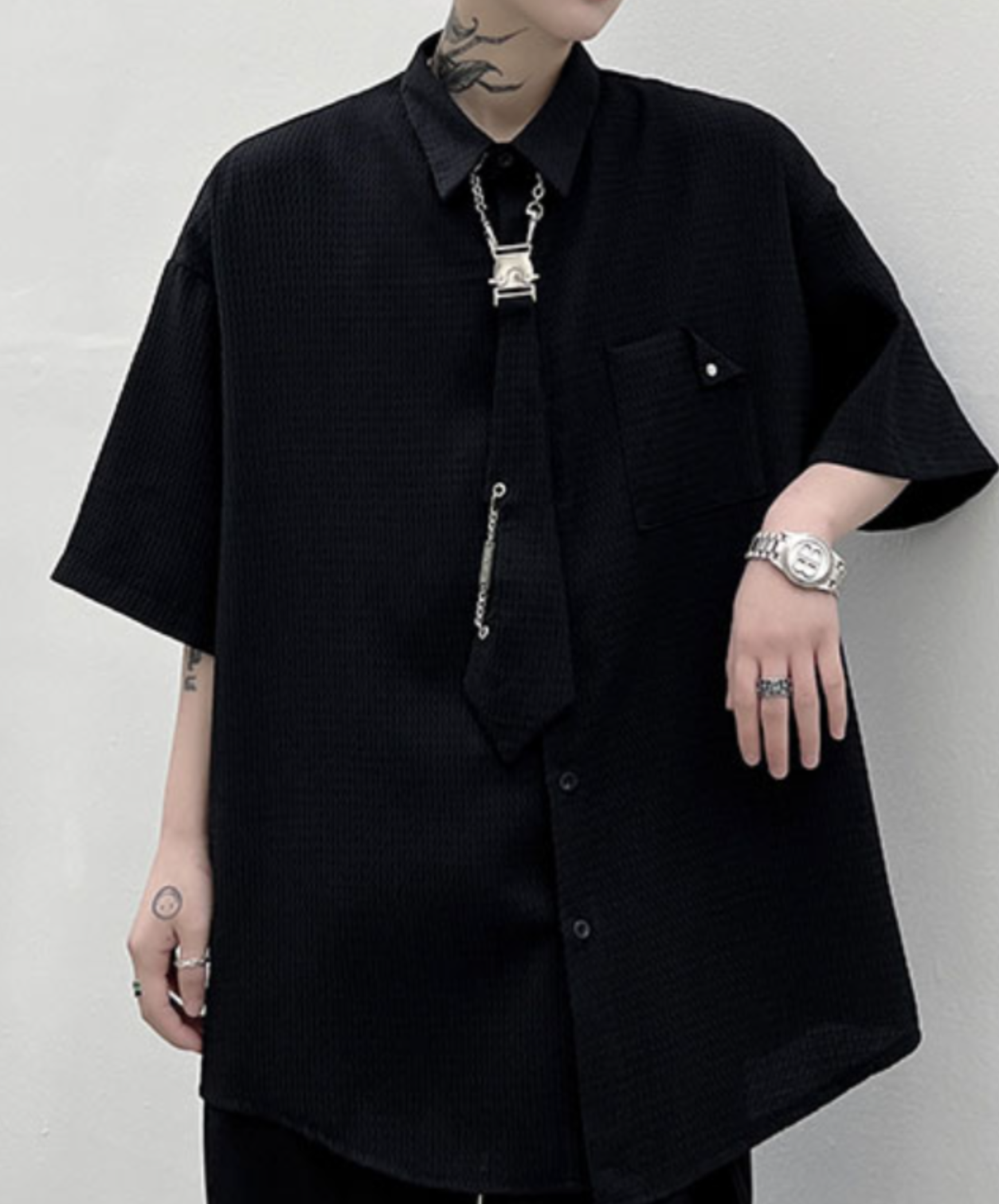 【style77】dark mode outfit set EN2533(jacket + shirt + pants set)