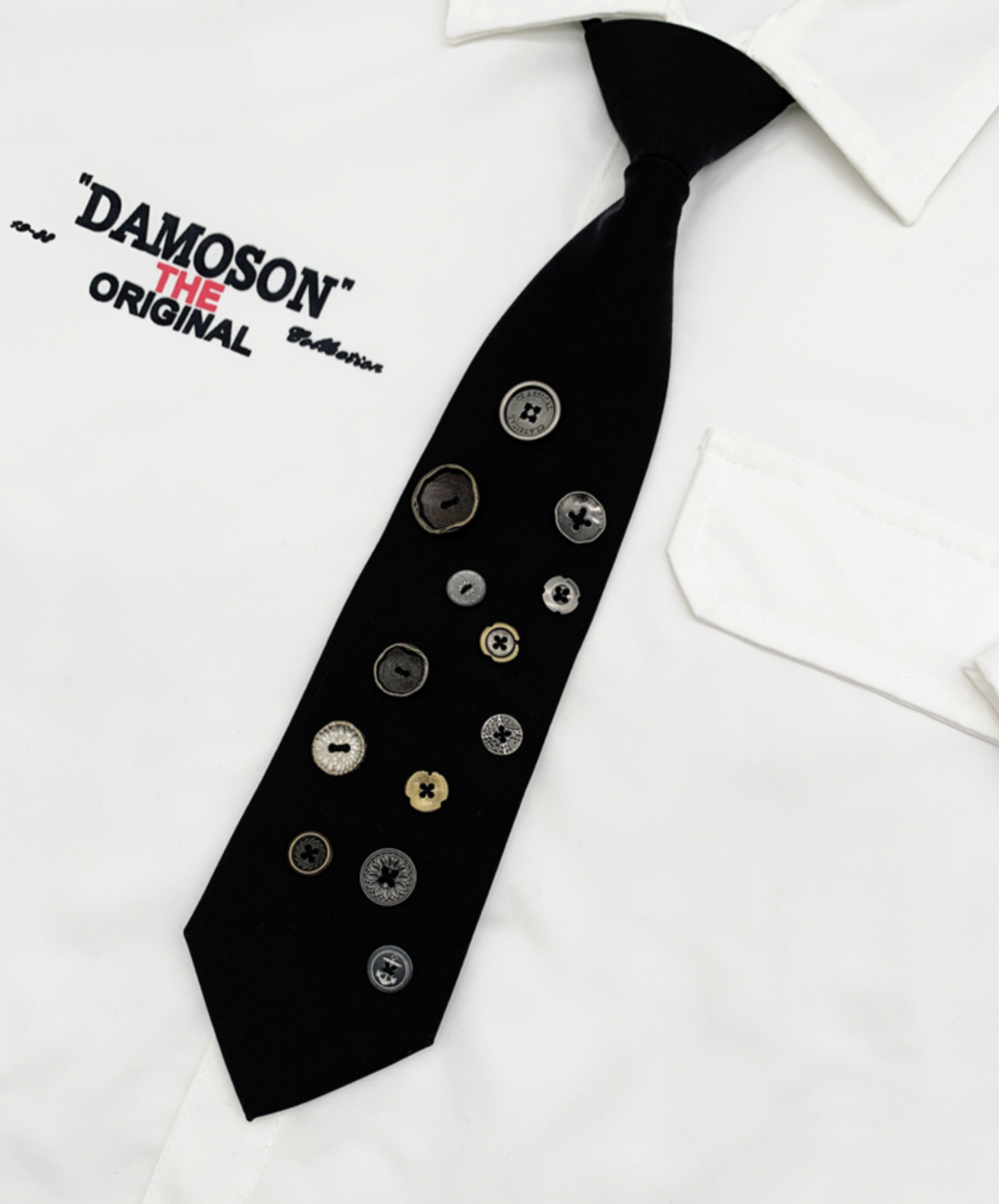 random size button decoration necktie EN2352