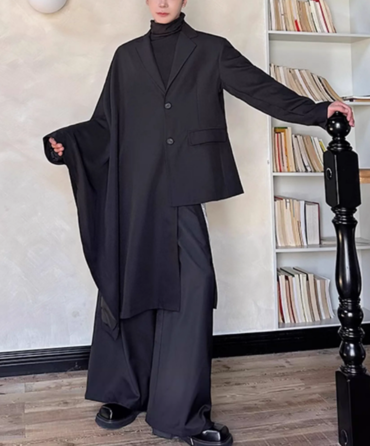 dark asymmetrical jacket EN1872