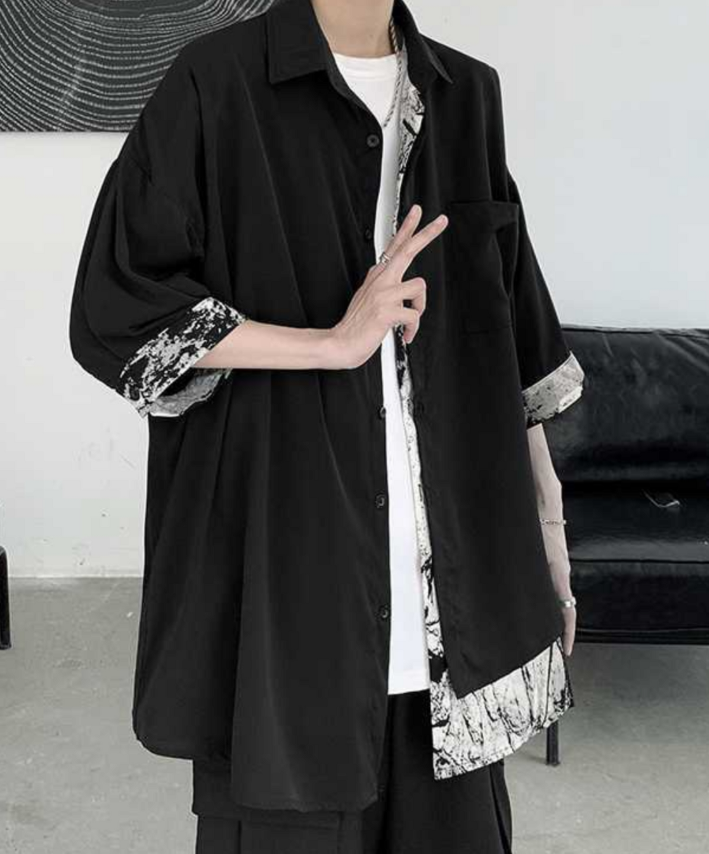 ink painting design fake two piece shirt EN1759