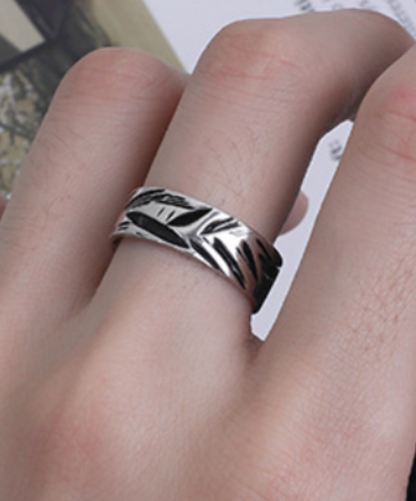 slash design s925 free size ring EN2565