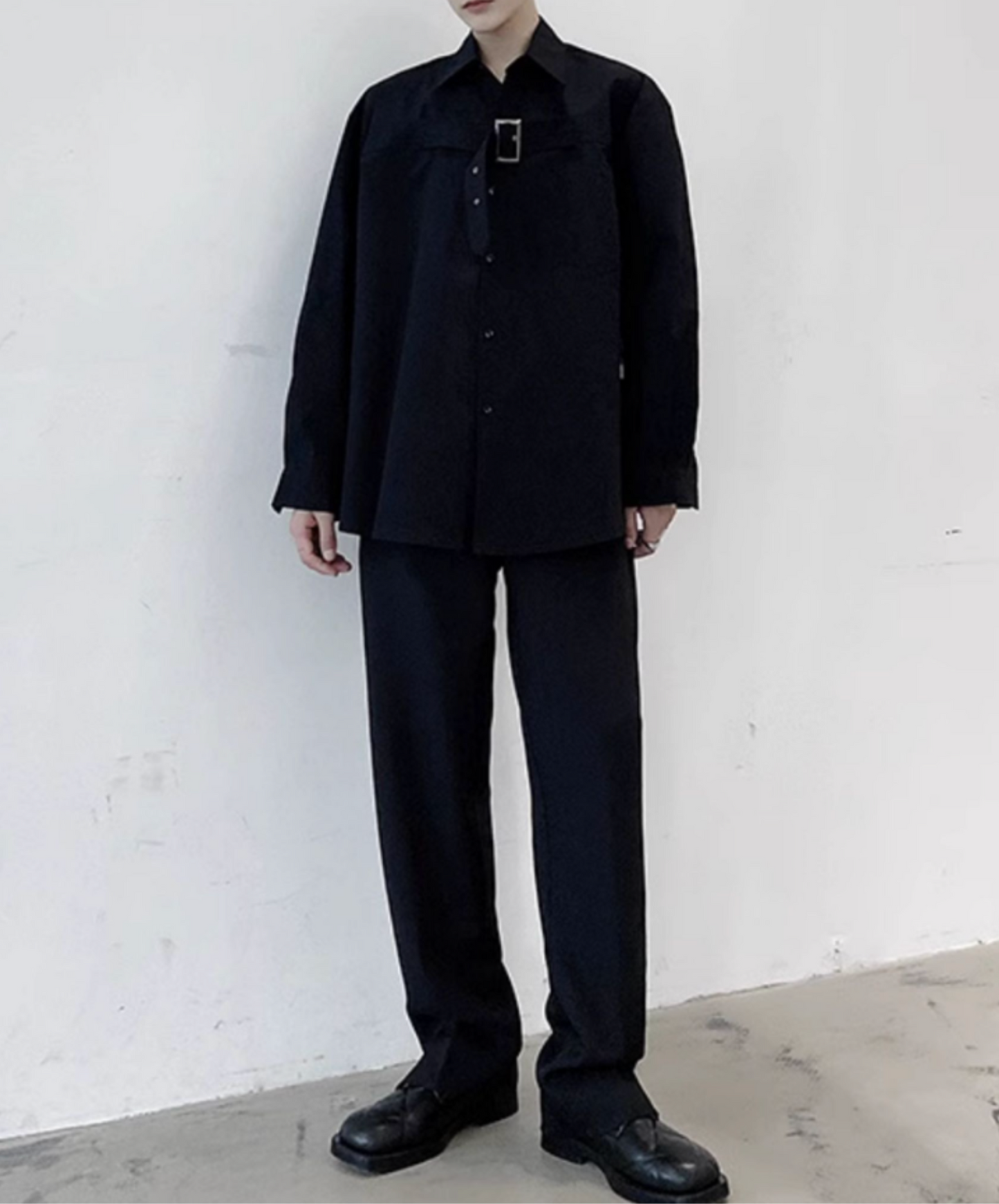 dark thick chest belt decoration shirt EN2148