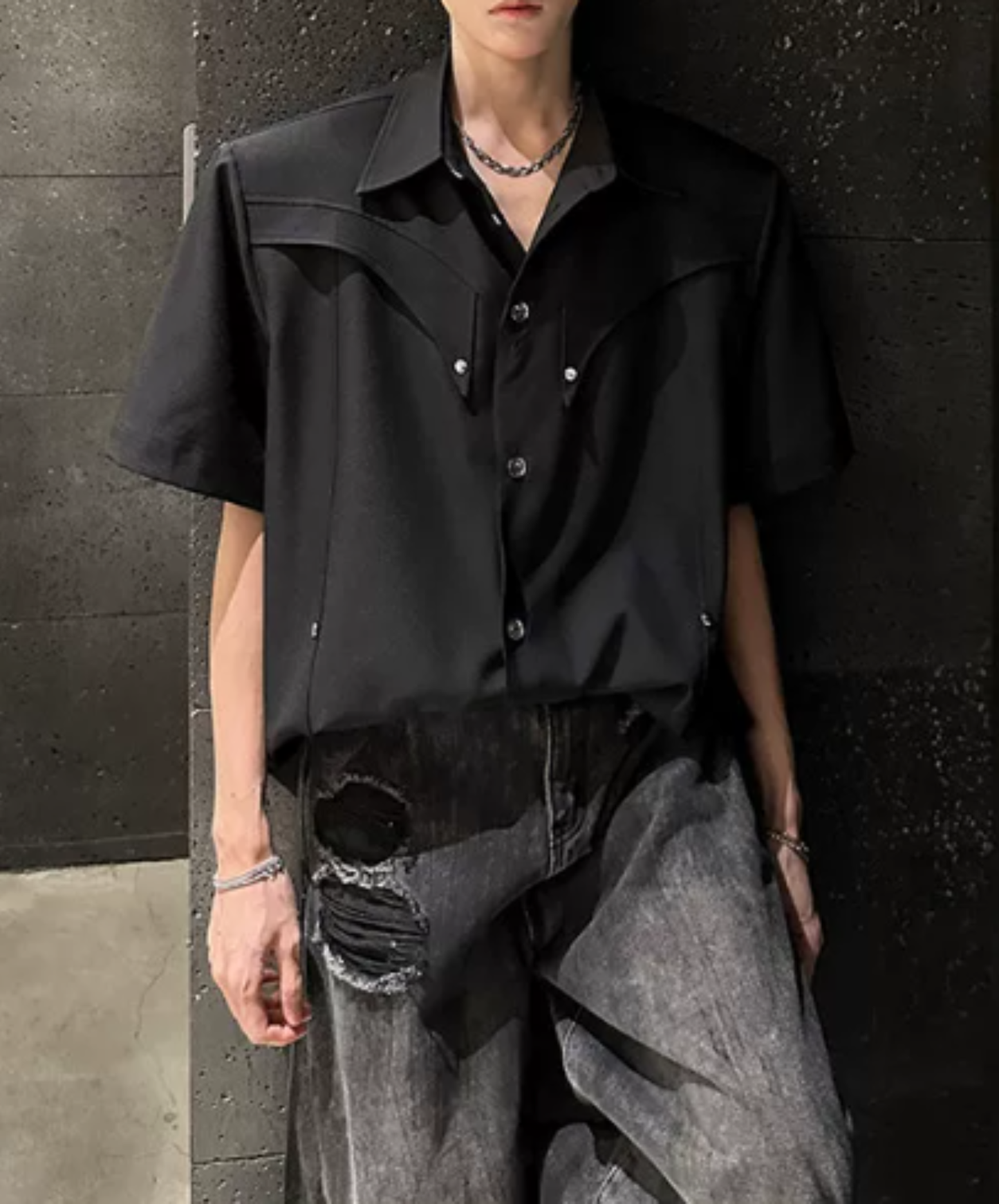 metal parts decoration shirt EN2888