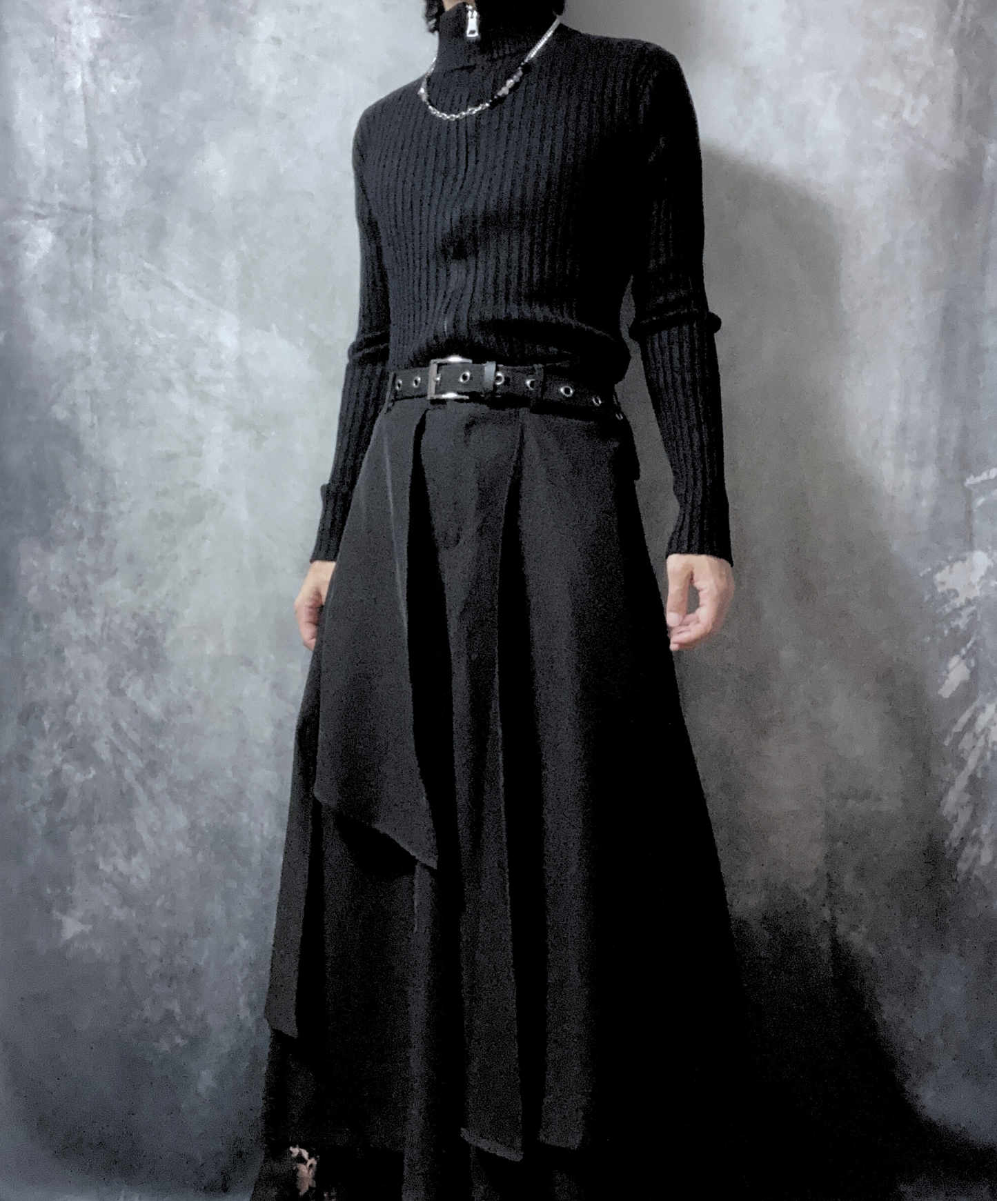 【style57】dark mode outfit set EN1854(jacket + sweater + pants set)