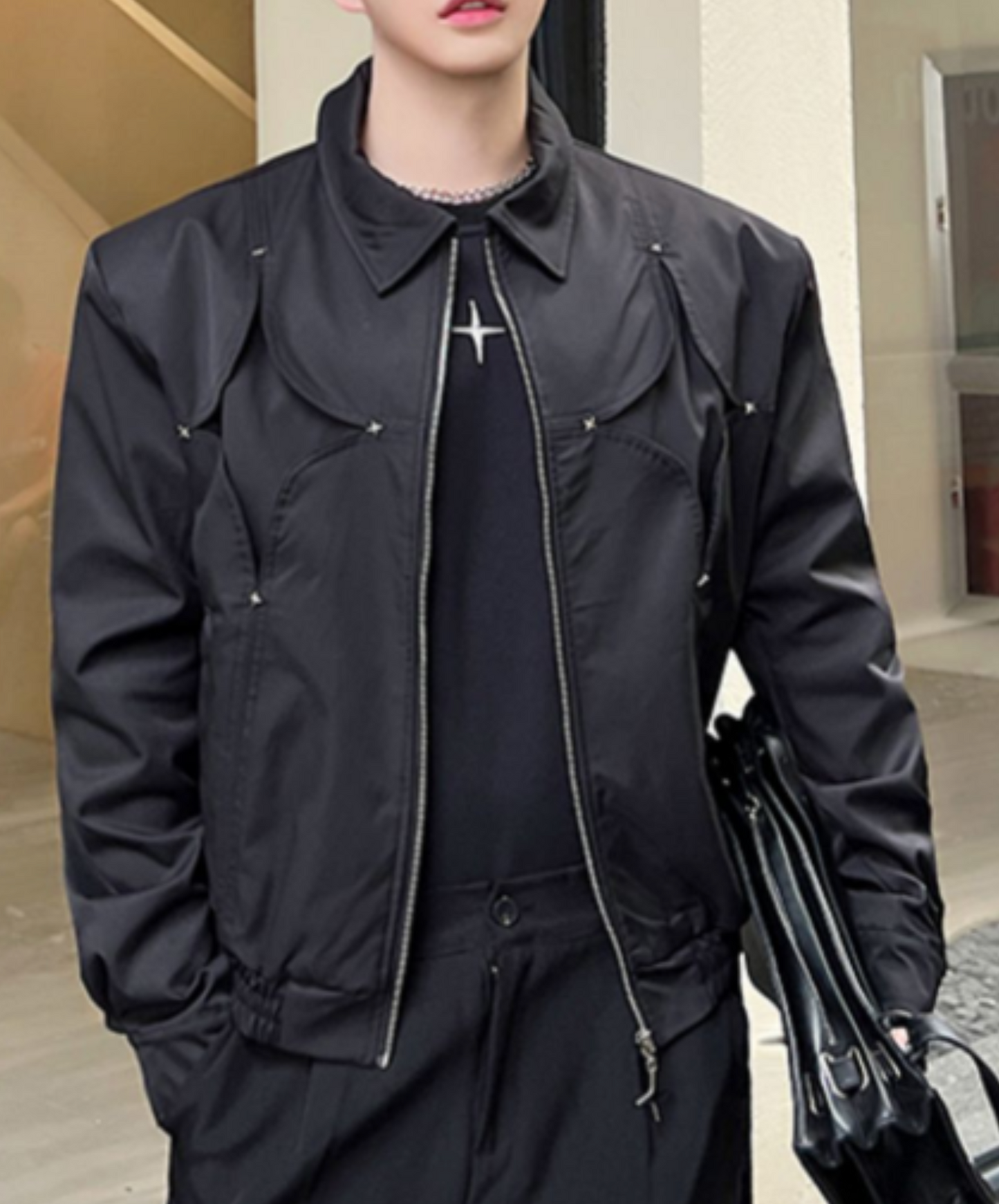 star-shaped rivet design jacket EN2364