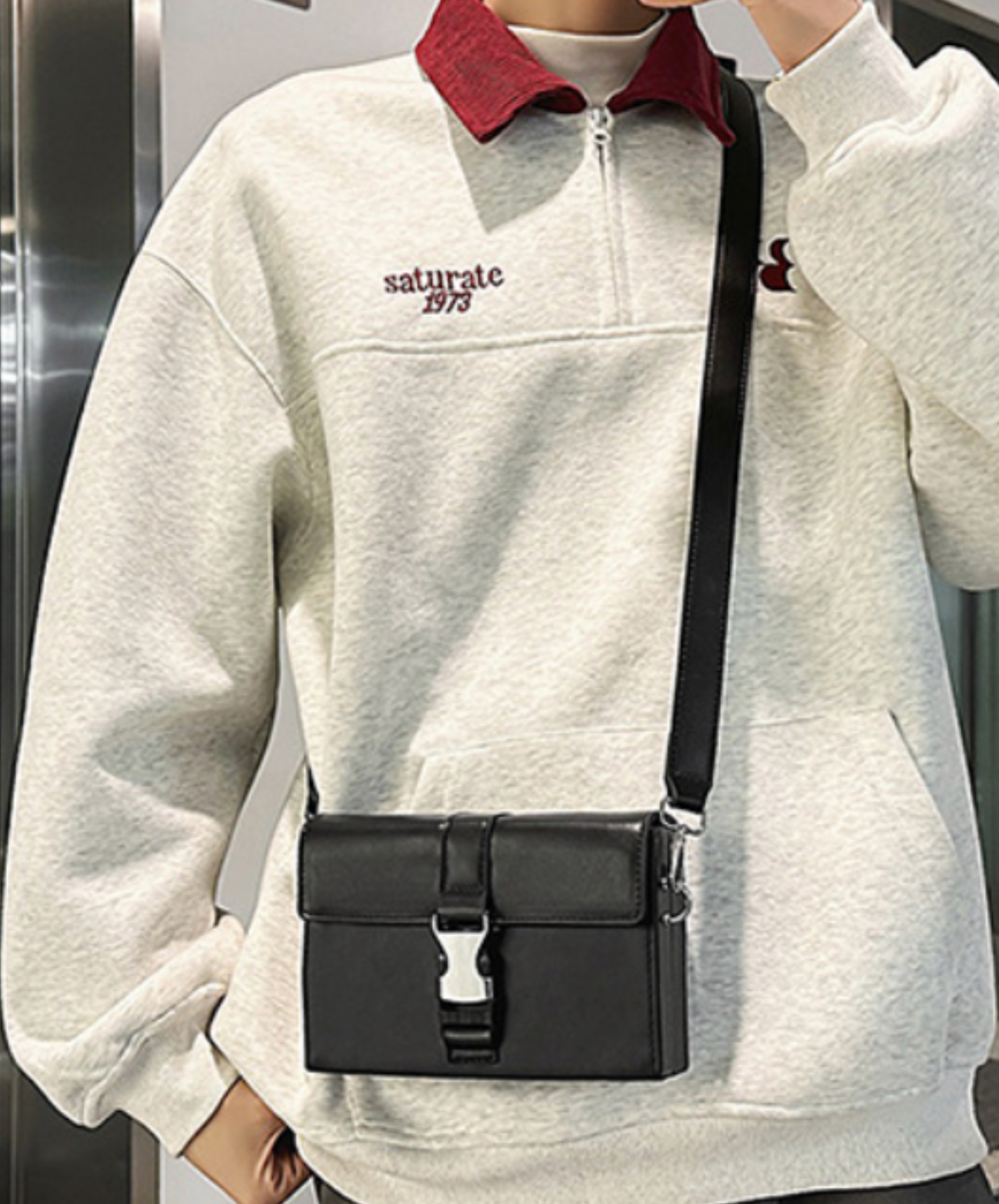 metal buckle square shoulder bag EN2103